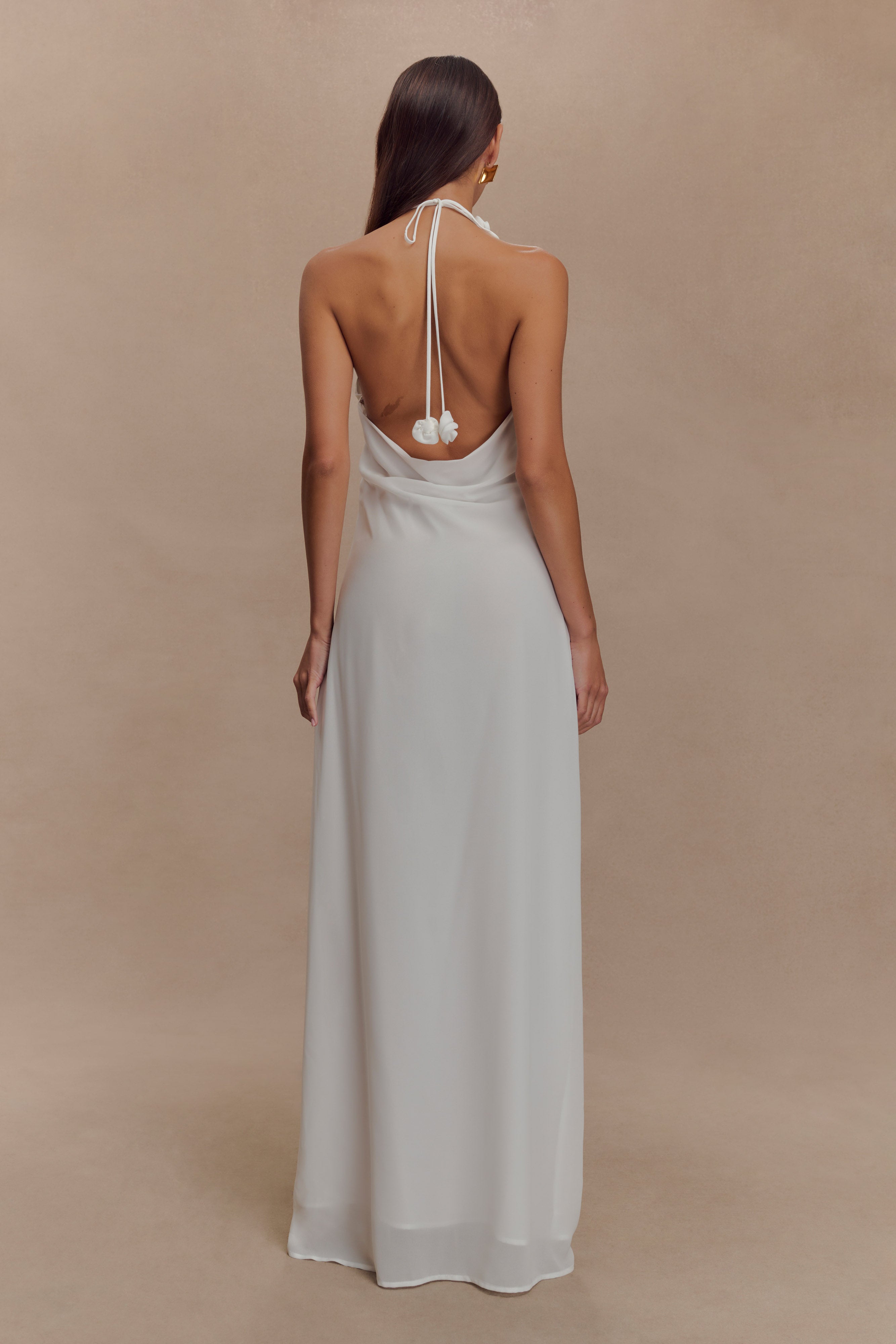 Alternative view of Rosalia Cowl Neck Maxi Dress - White