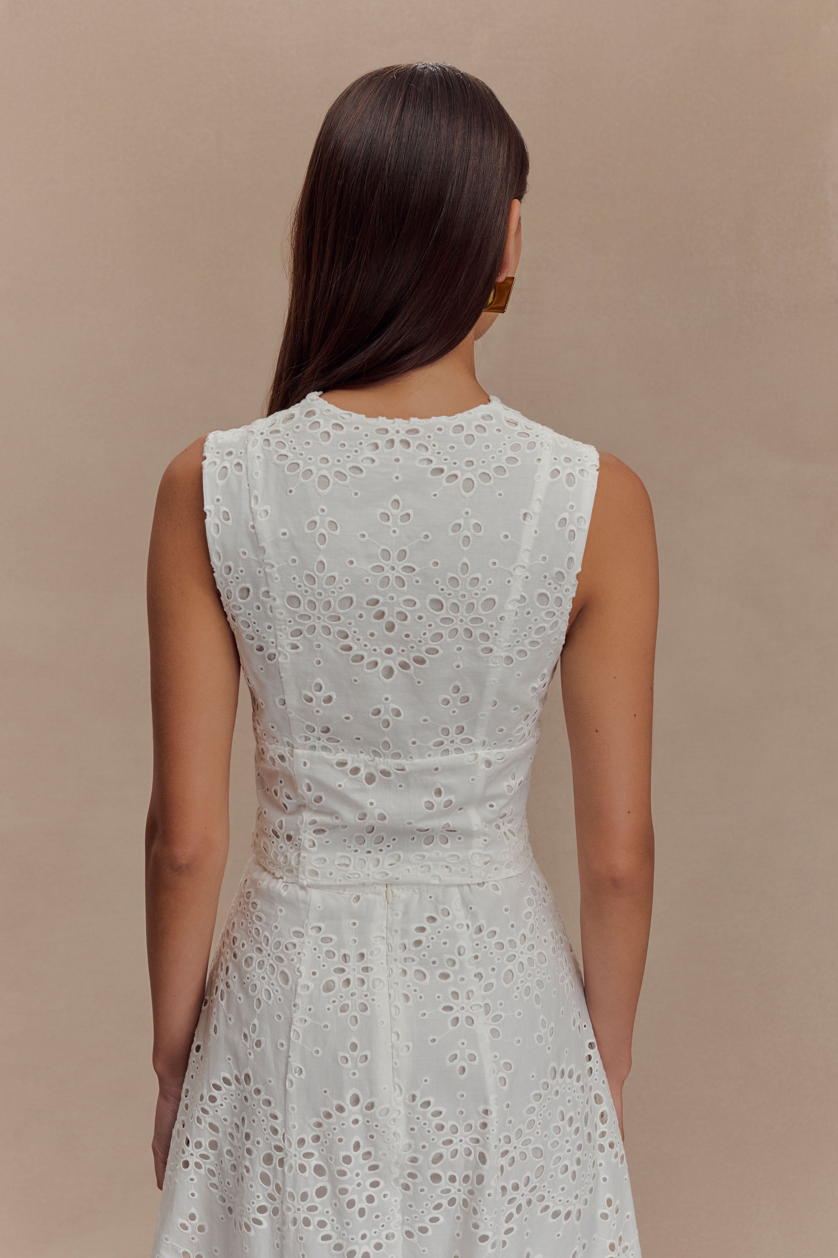 Alternative view of Arla Sleeveless Broderie Top - White