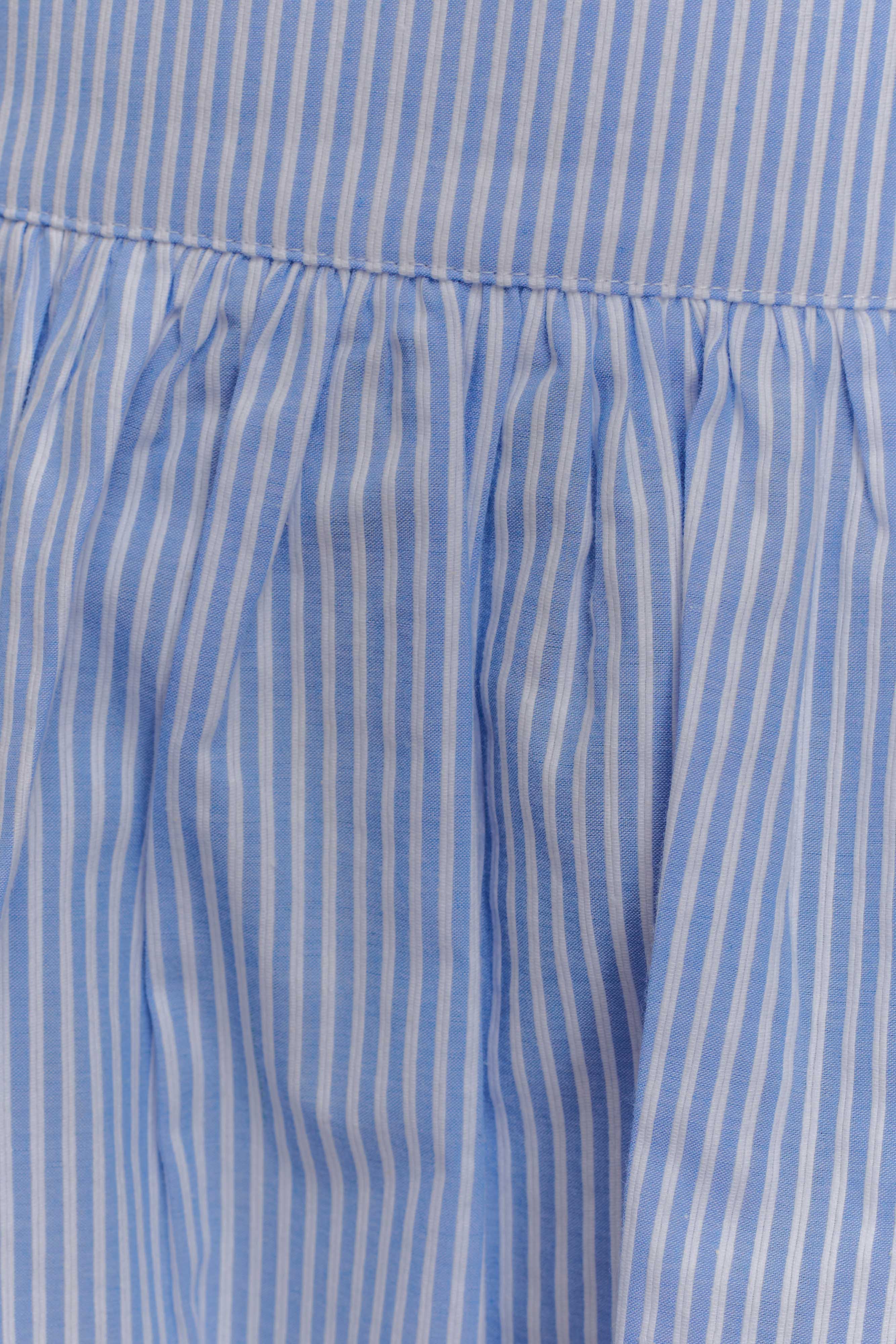 Gretel Hem Mini Skirt - Blue Pinstripe - Image 7