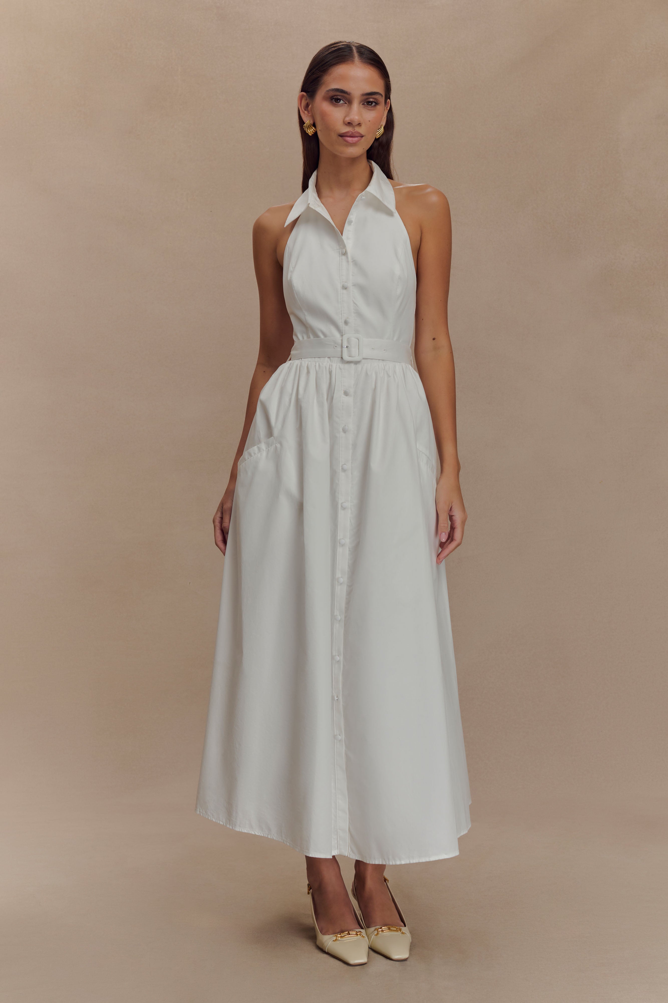 Alternative view of Cindy Collared Midi Dress - White