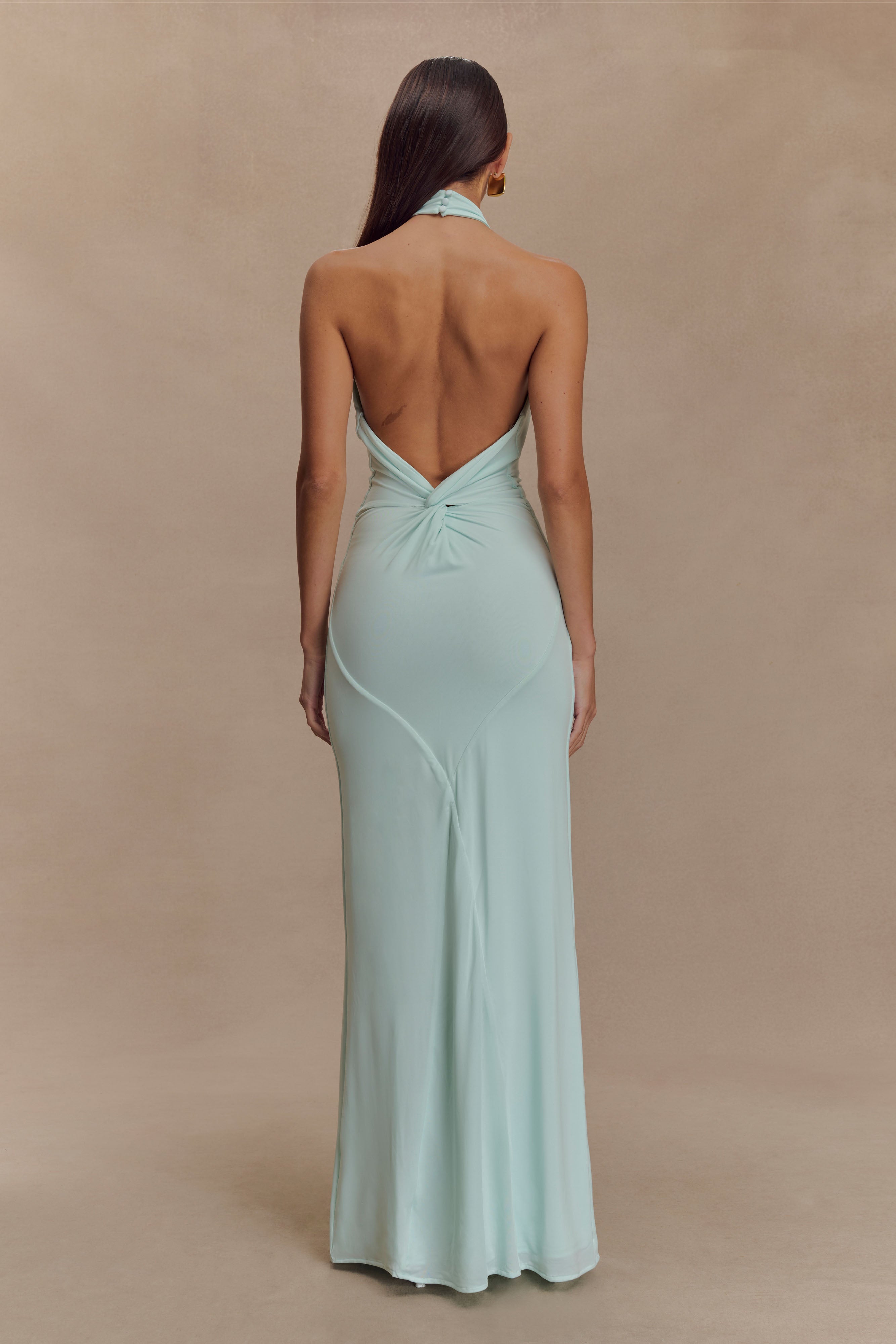 Elyna Slinky Halter Maxi Dress - Lagoon - Image 4