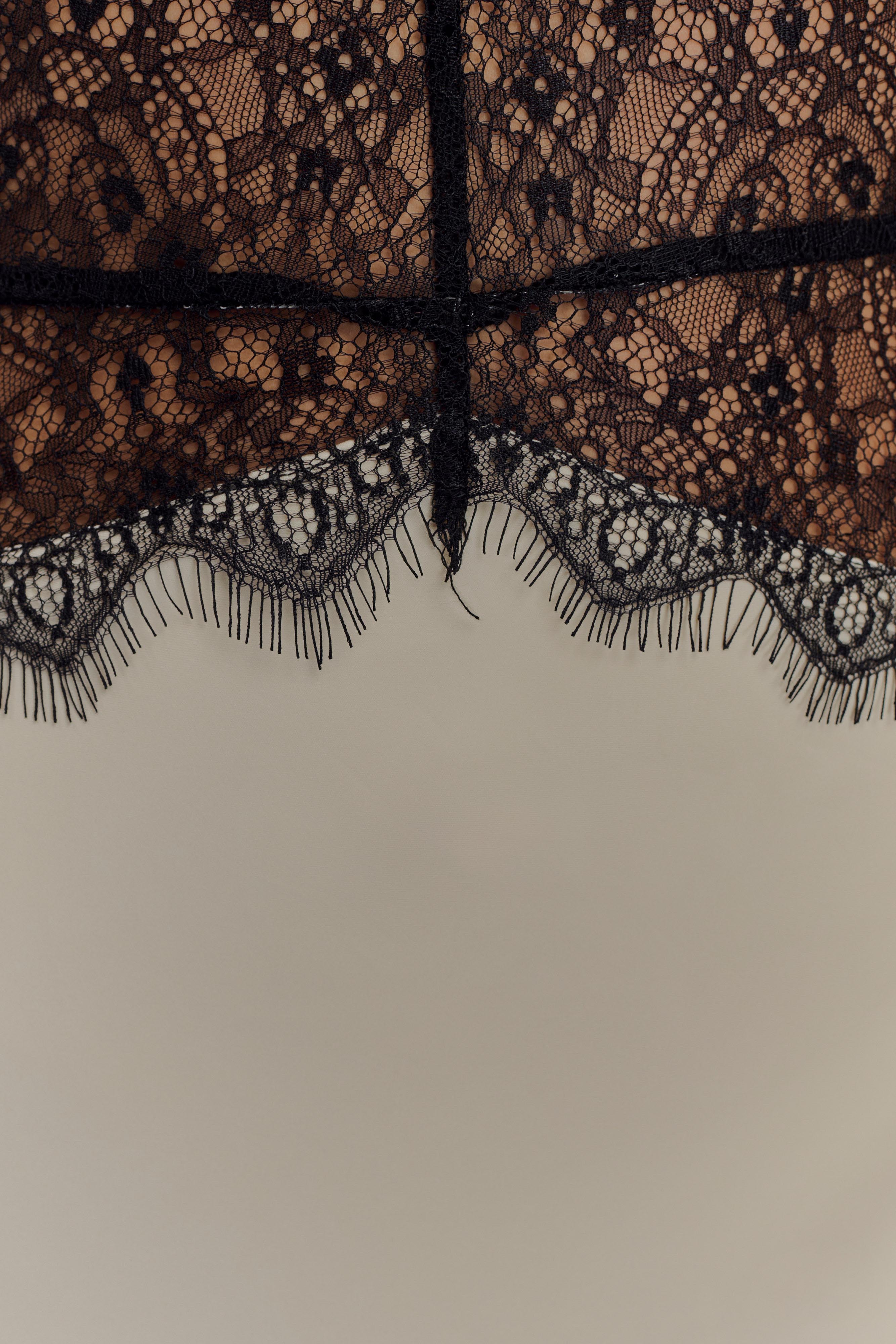 Dinah Lace And Satin Maxi Dress - Black/Ivory - Image 7