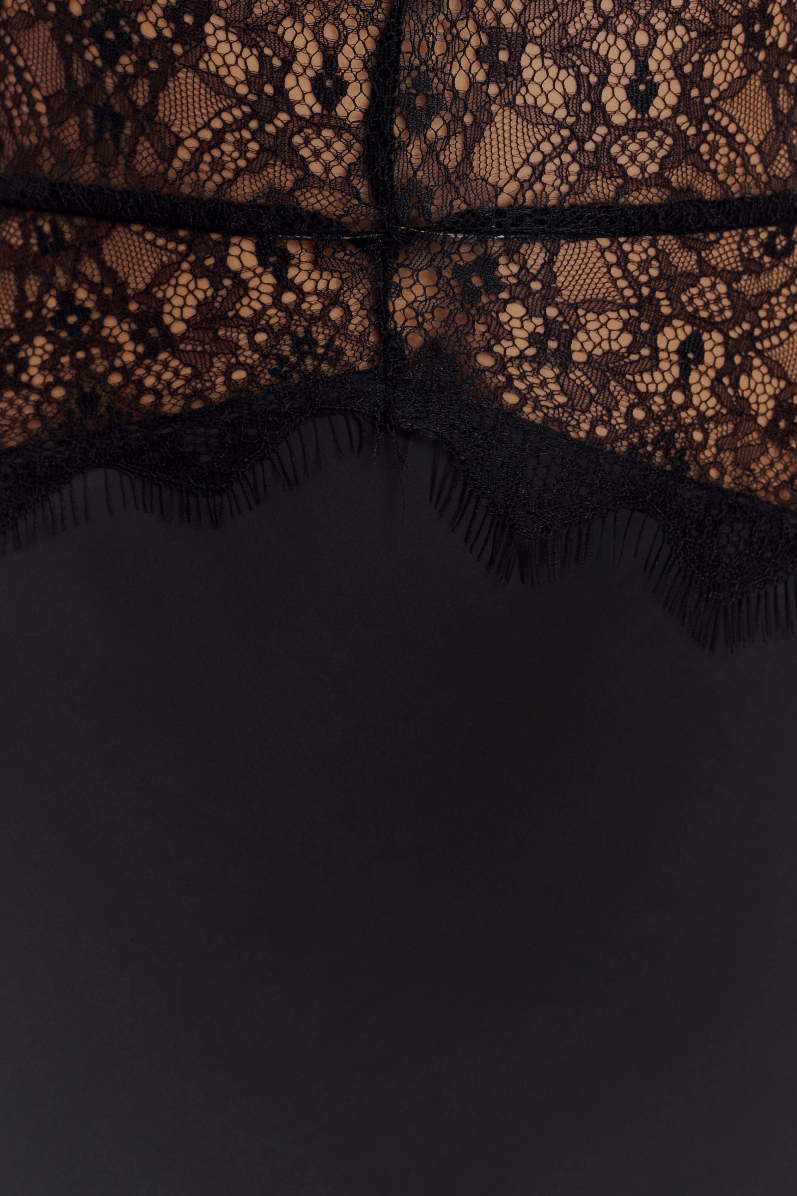 Dinah Lace And Satin Maxi Dress - Black - Image 5