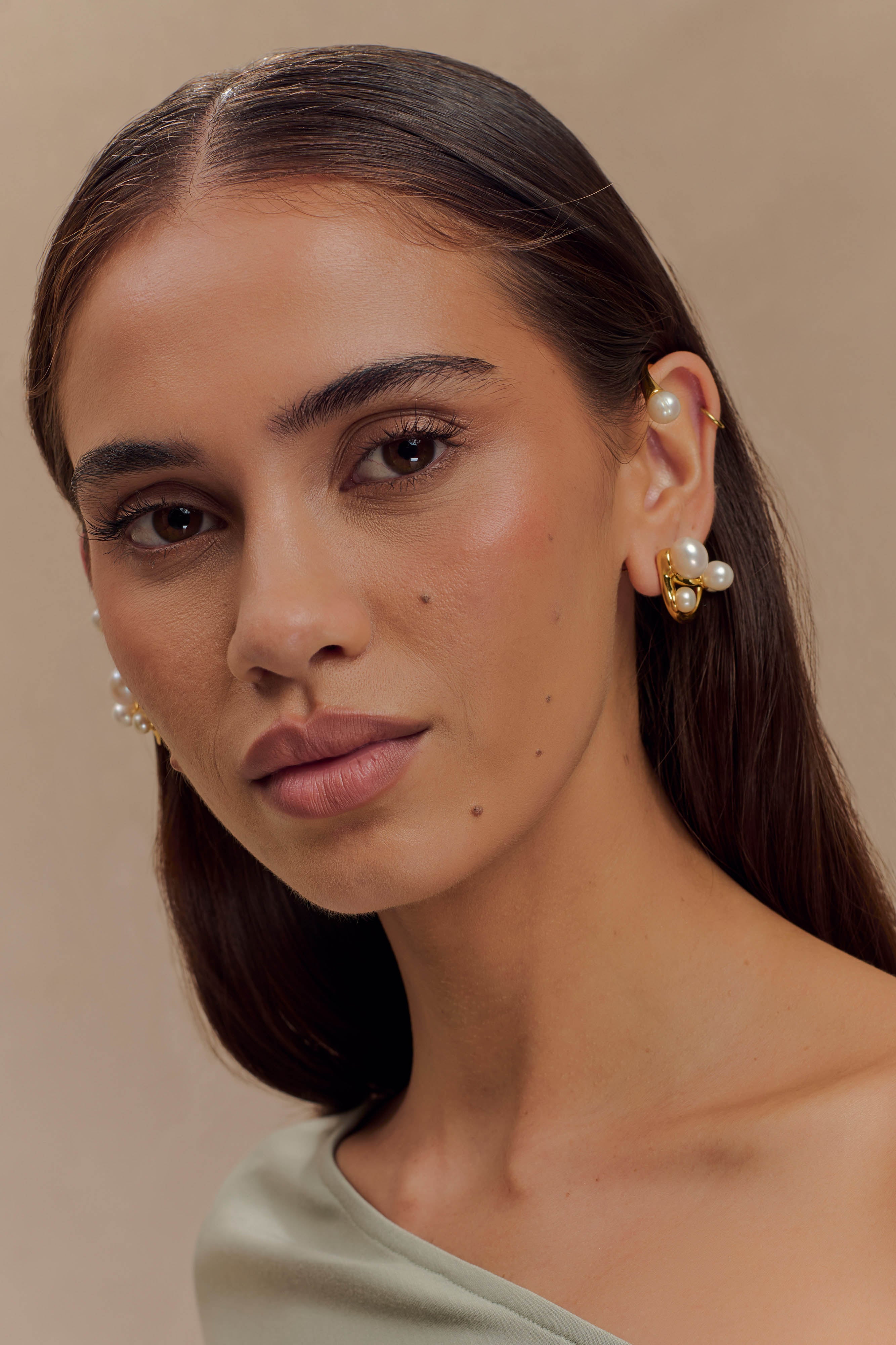 Alternative view of Saskia Freshwater Pearl Ear Cuff - Pearl