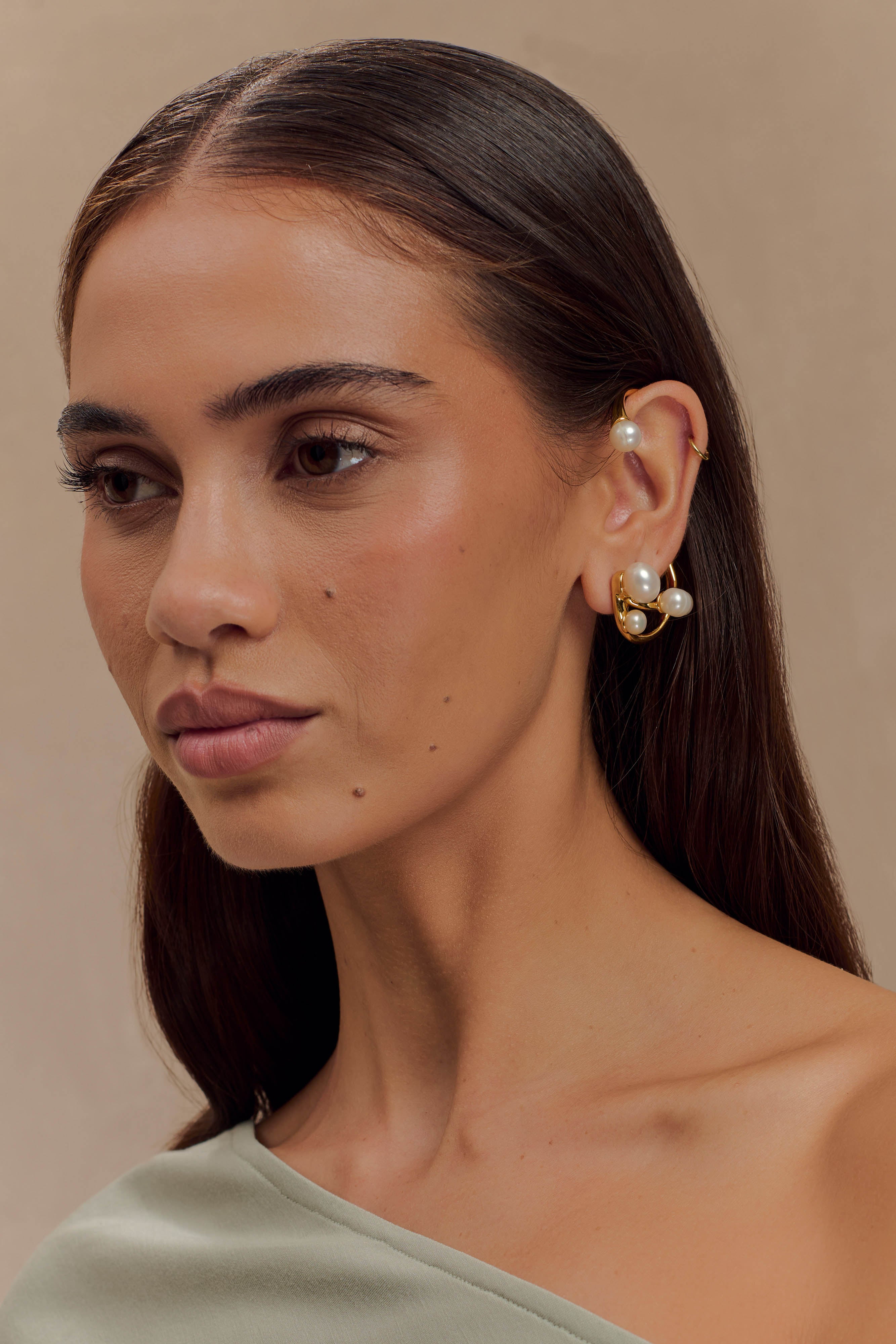 Saskia Freshwater Pearl Ear Cuff - Pearl - Image 3