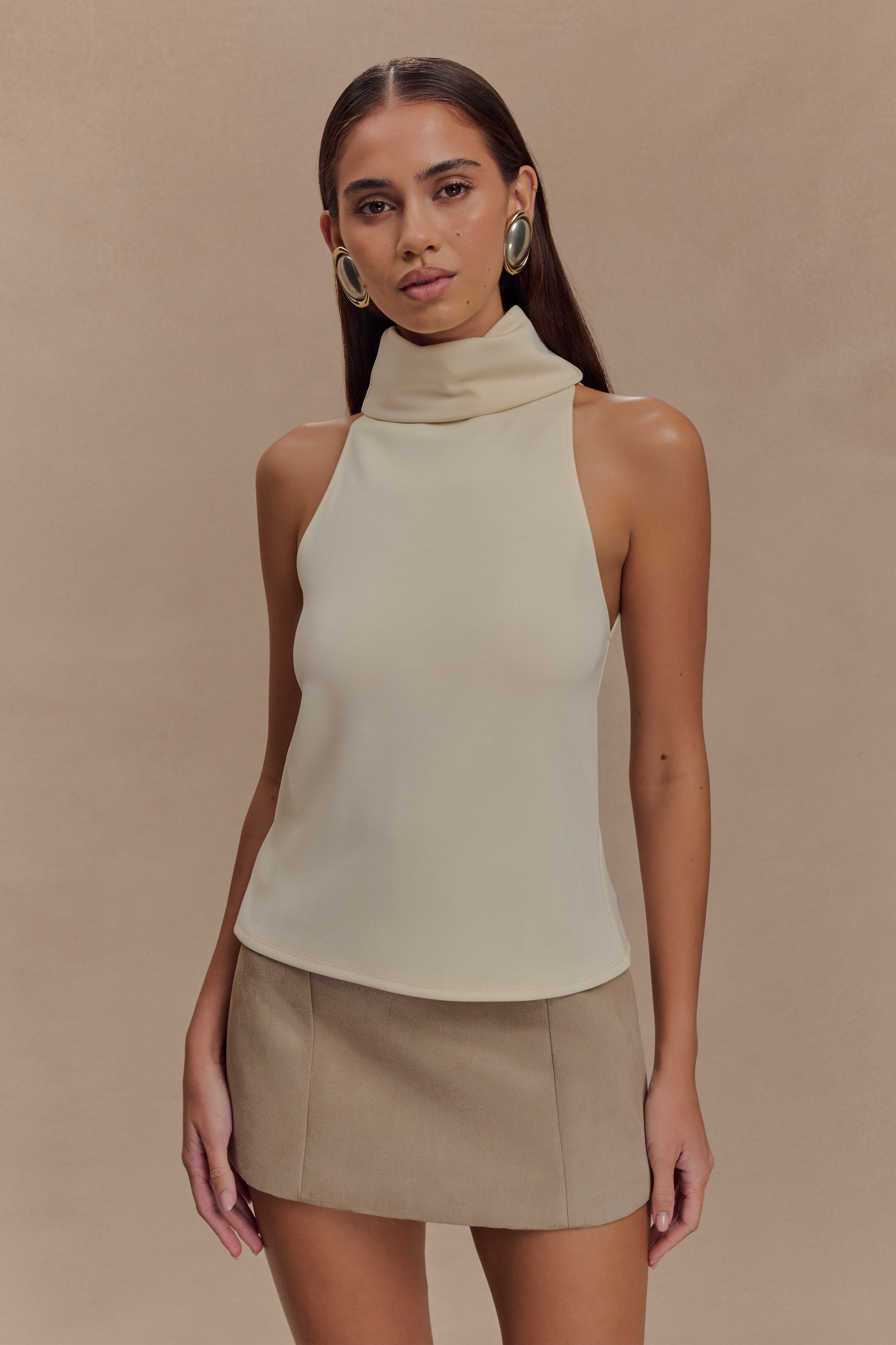 Alternative view of Birdie High Neck Sleeveless Top - Ivory