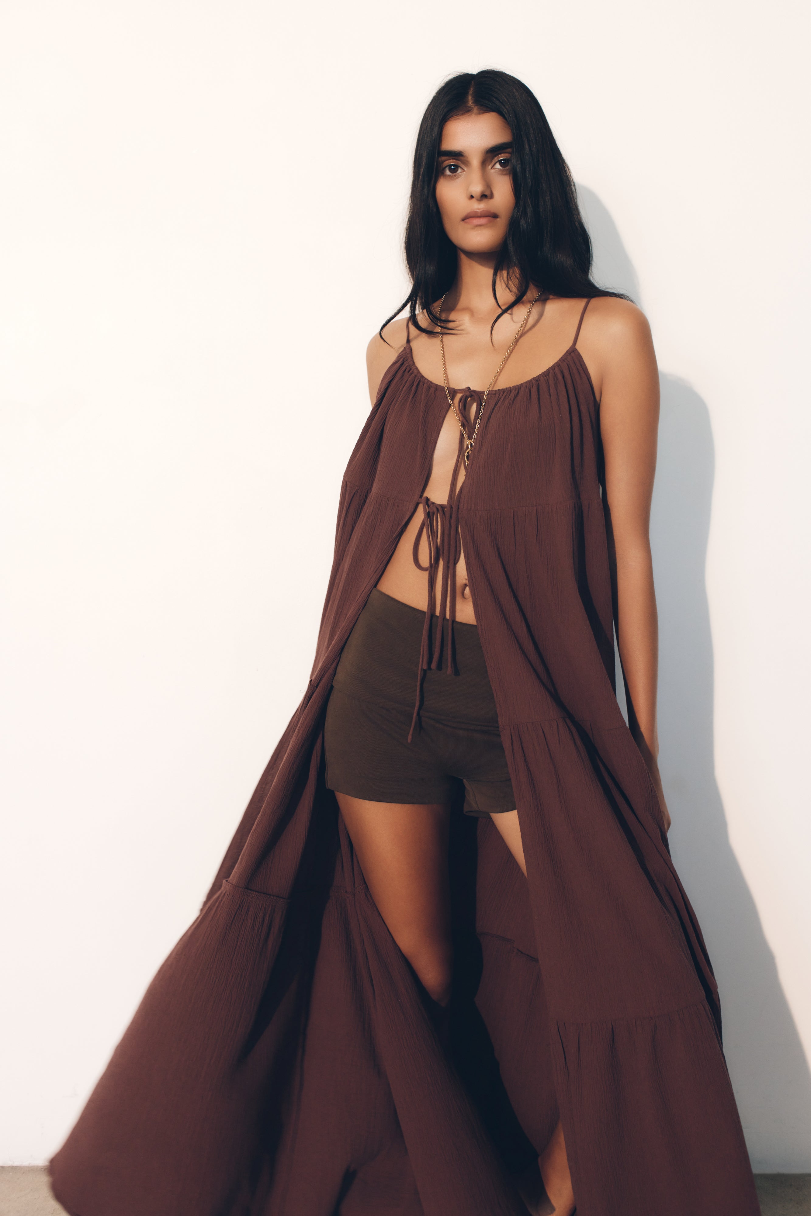 Birdie Fold Over Shorts - Chocolate - Image 8