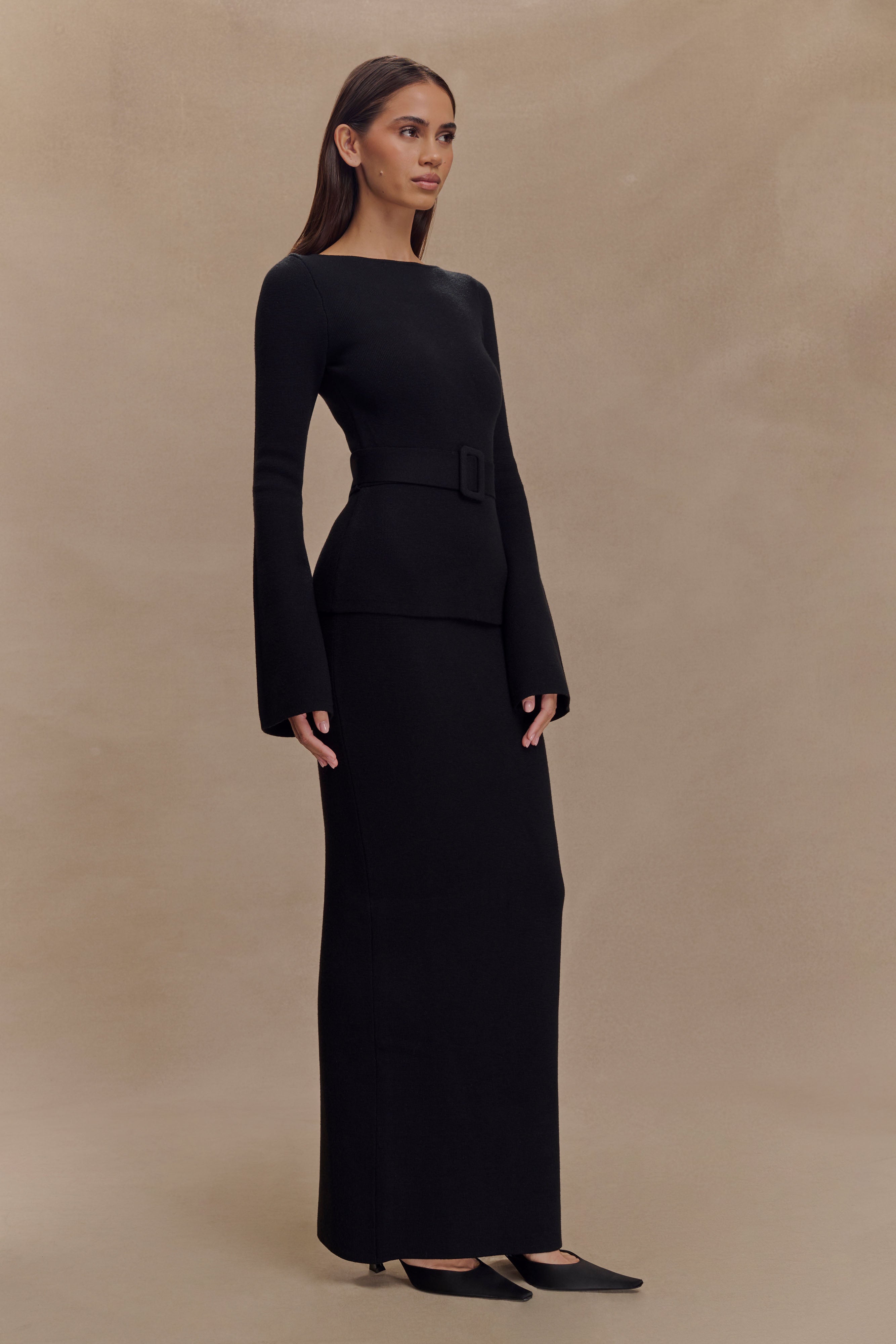 Kyle Knit Maxi Skirt - Black - Image 5