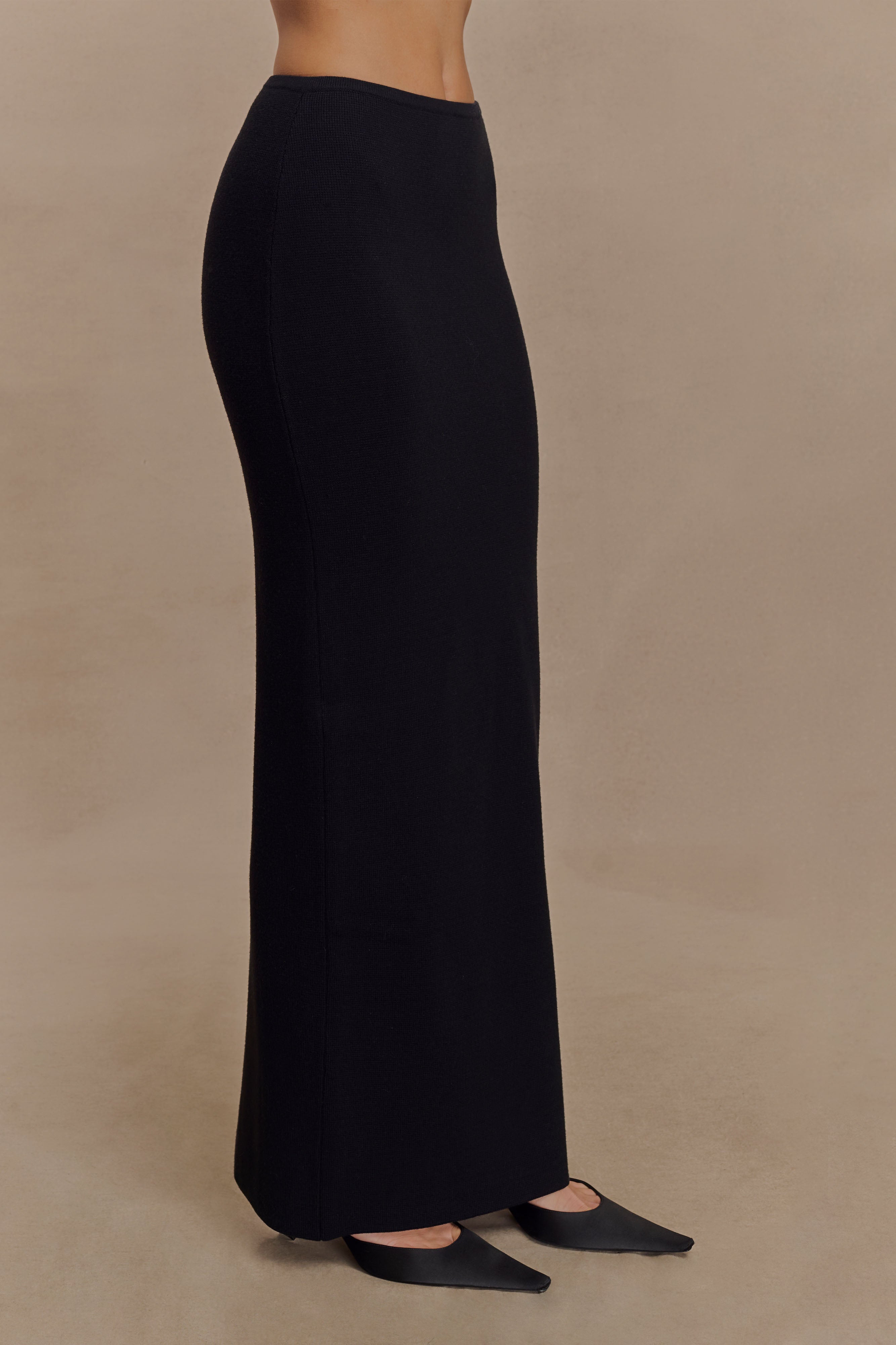 Kyle Knit Maxi Skirt - Black - Image 4