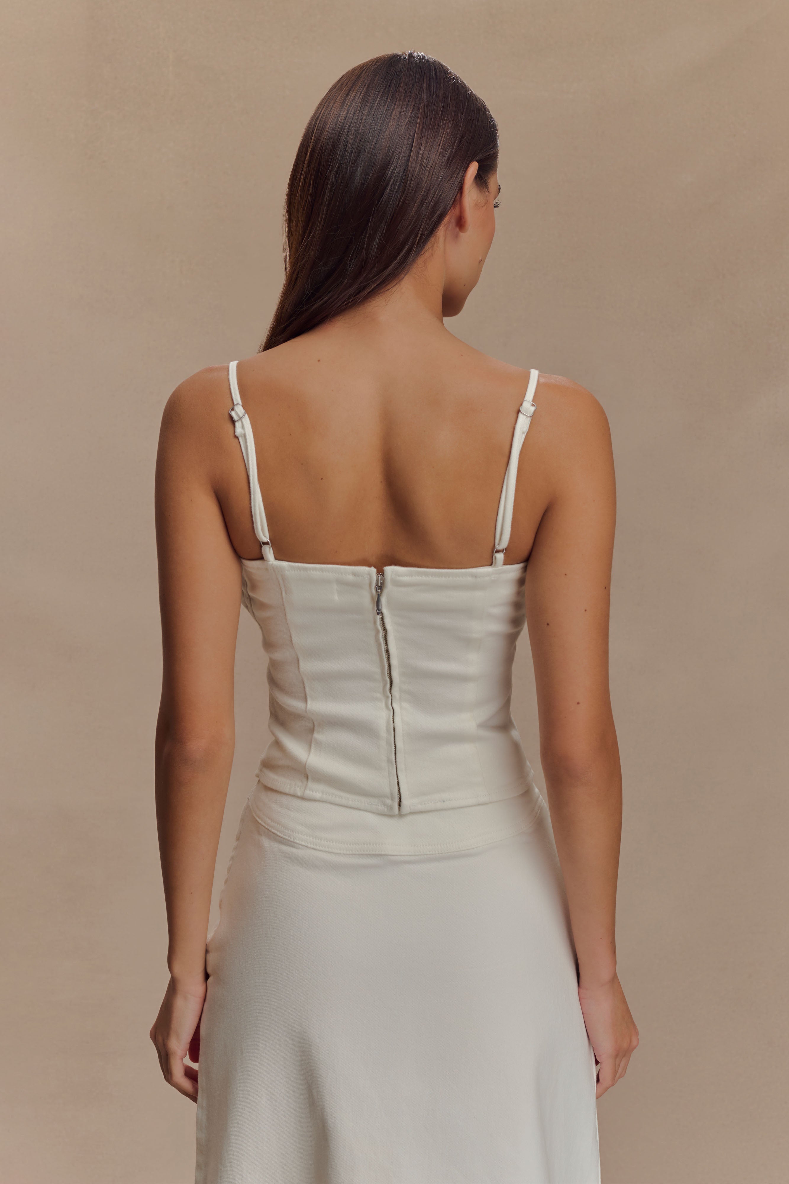 Alternative view of Cecilia Denim Frill Corset - White