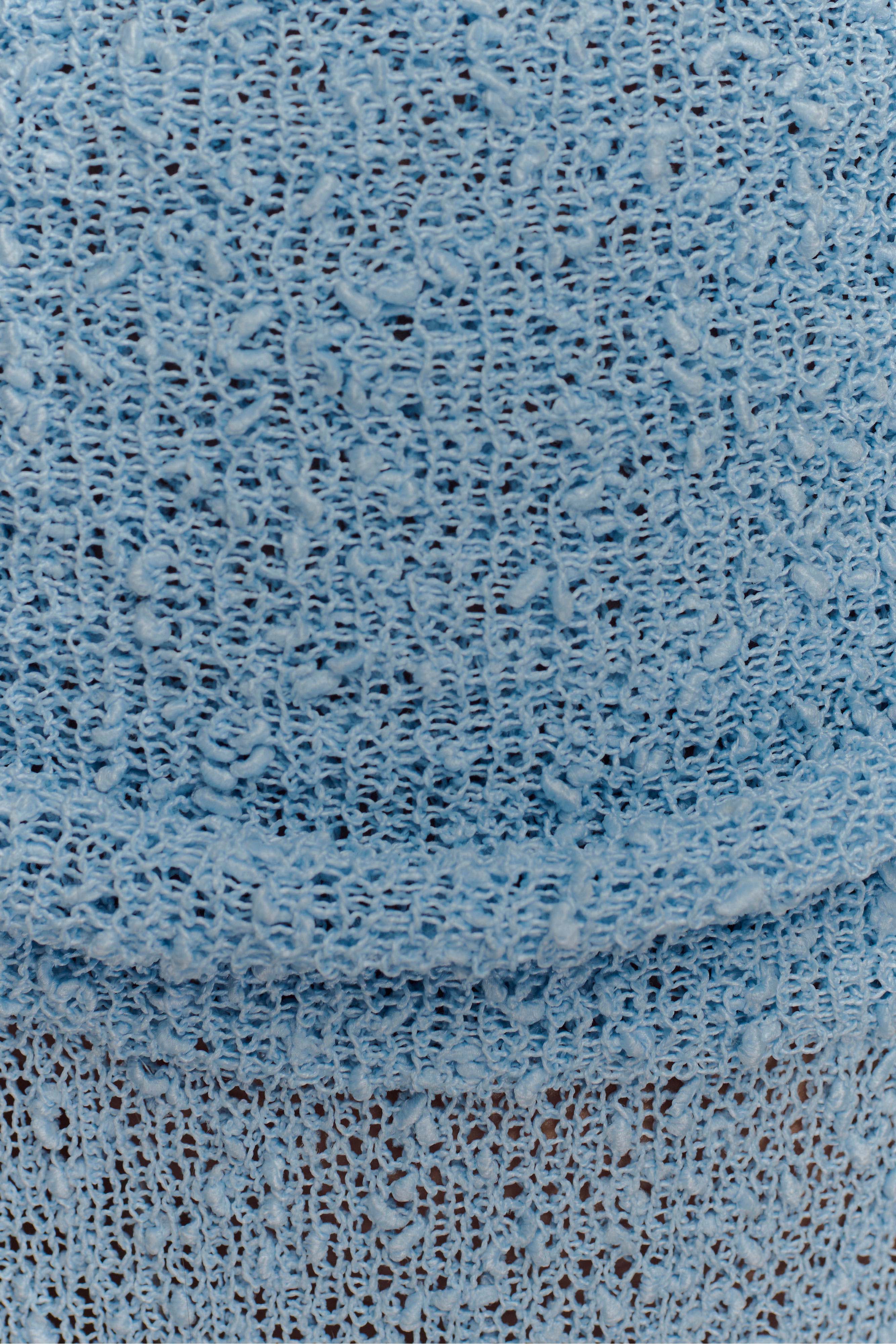 Petra Ruched Knit Maxi Skirt - Light Blue - Image 8