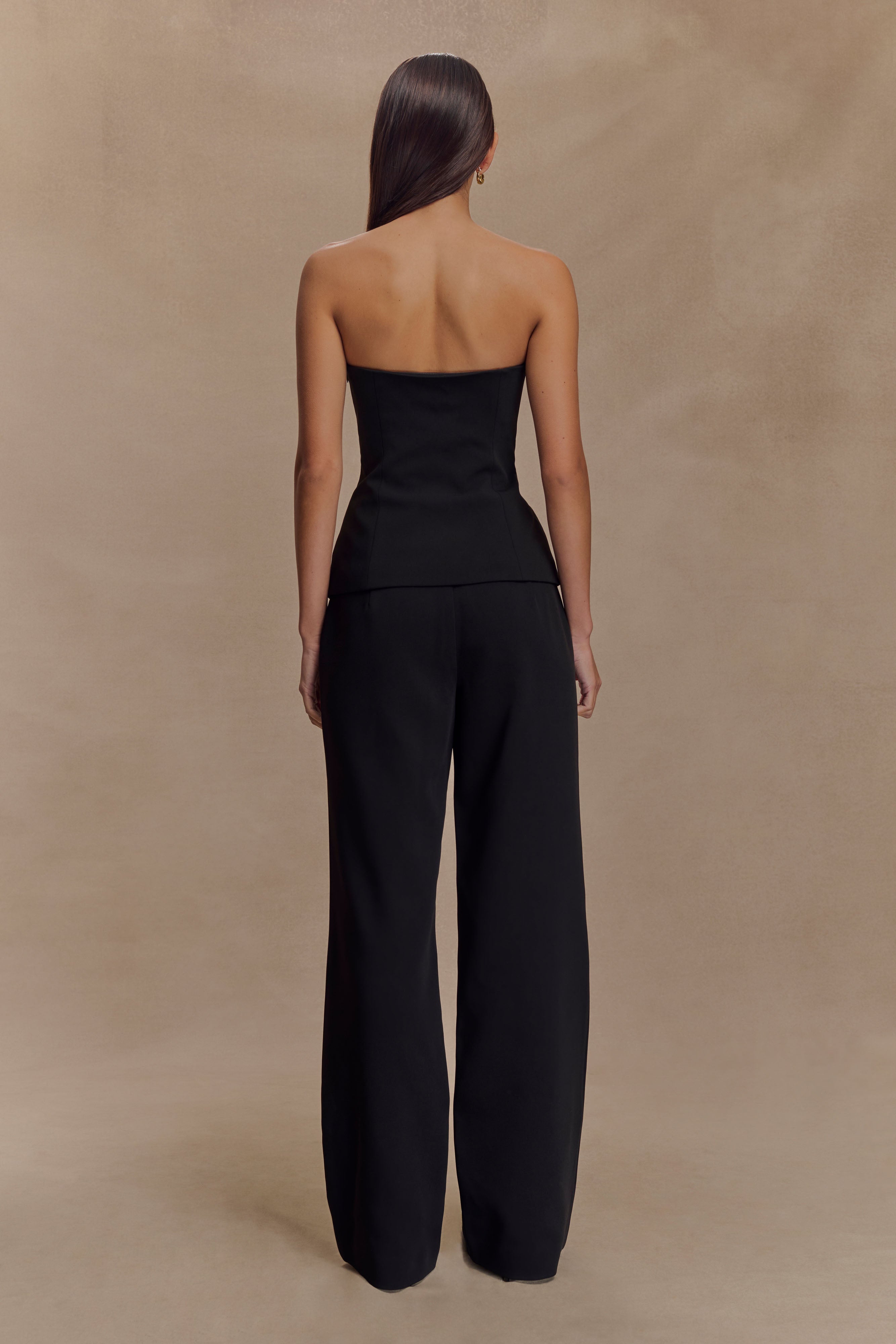Lindie Strapless Suiting Top - Black - Image 7