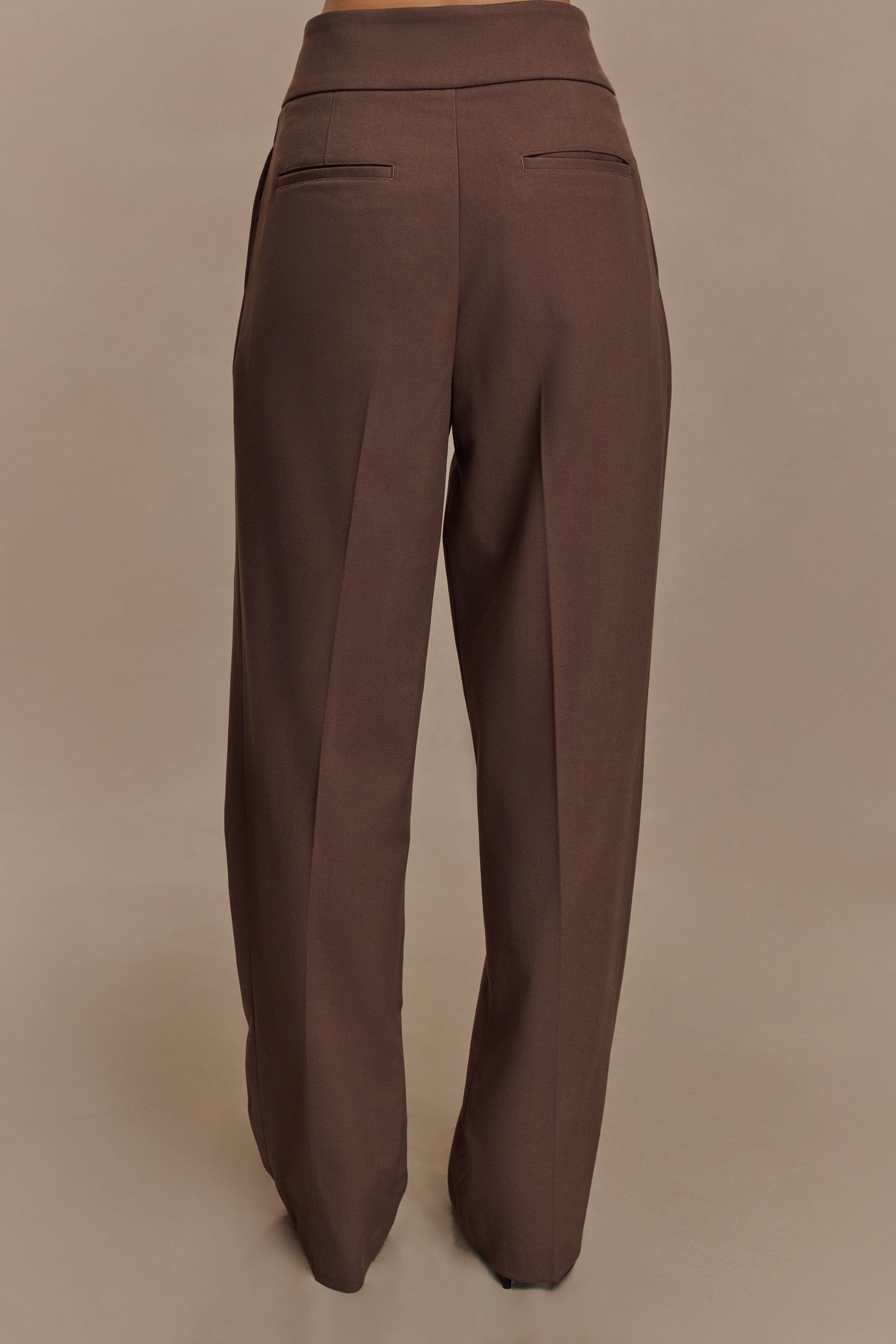 Alternative view of Penelope Pleated High Waisted Pants - Chocolate