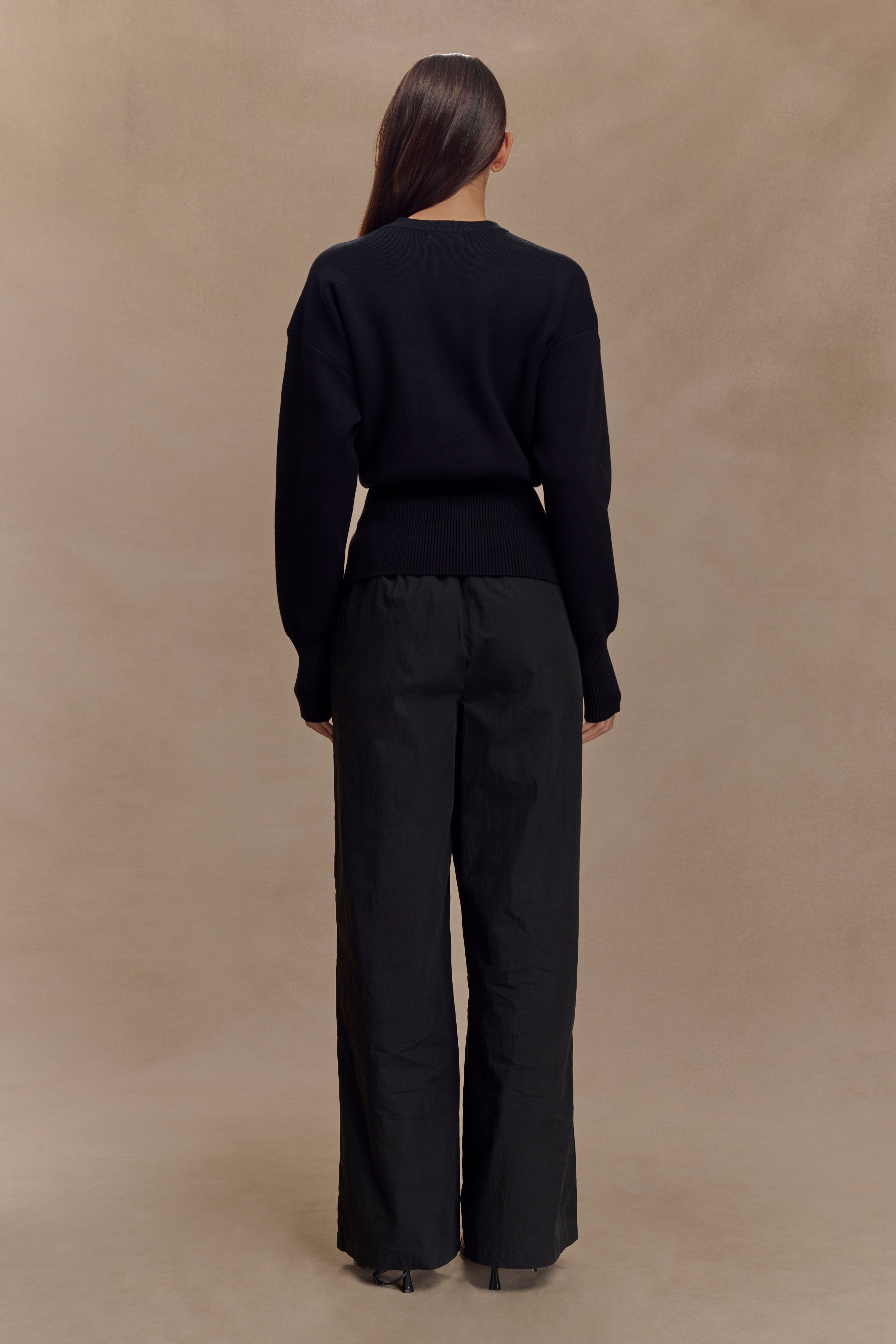 Alexia Buttoned Oversized Cardigan - Black - Image 5