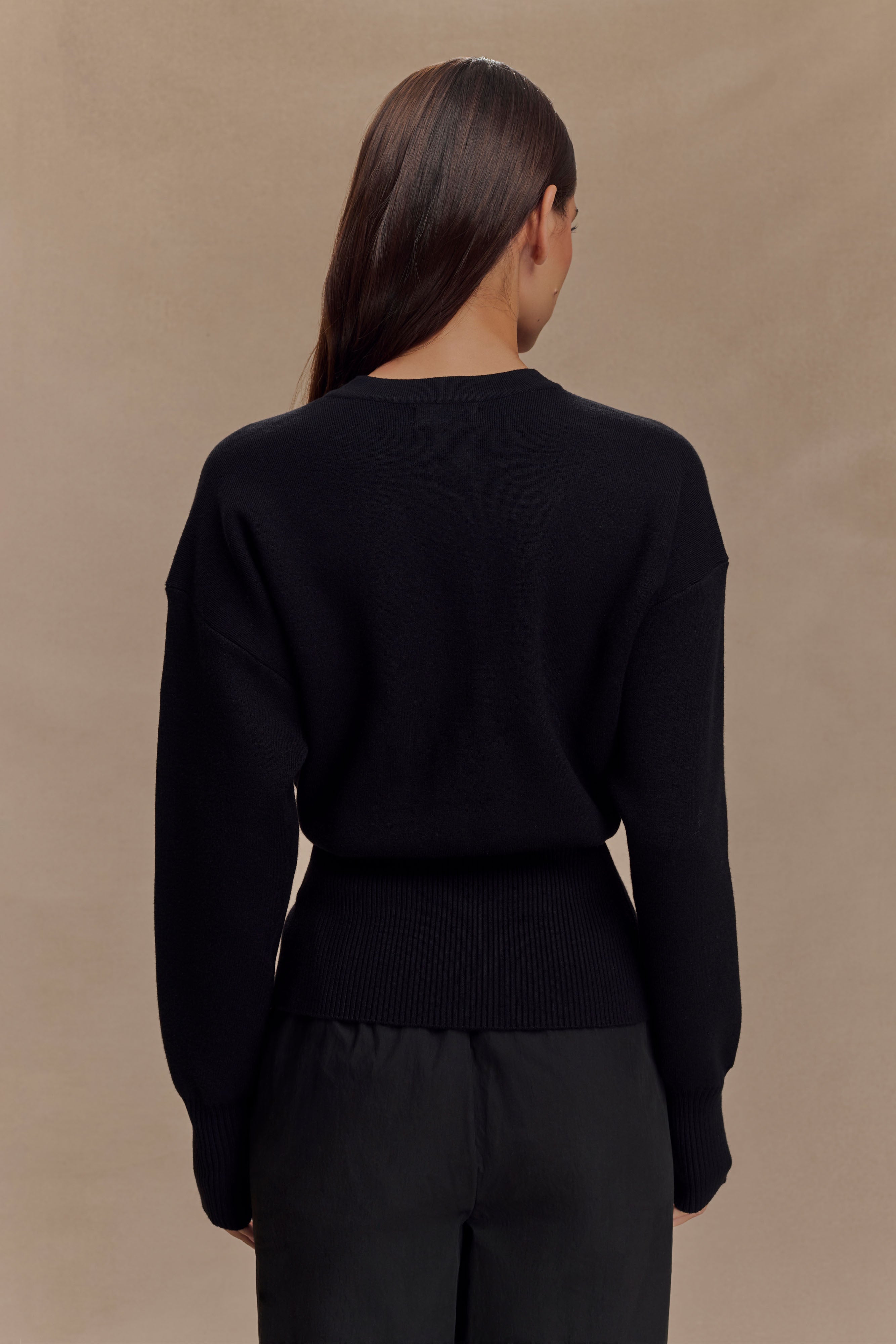 Alternative view of Alexia Buttoned Oversized Cardigan - Black