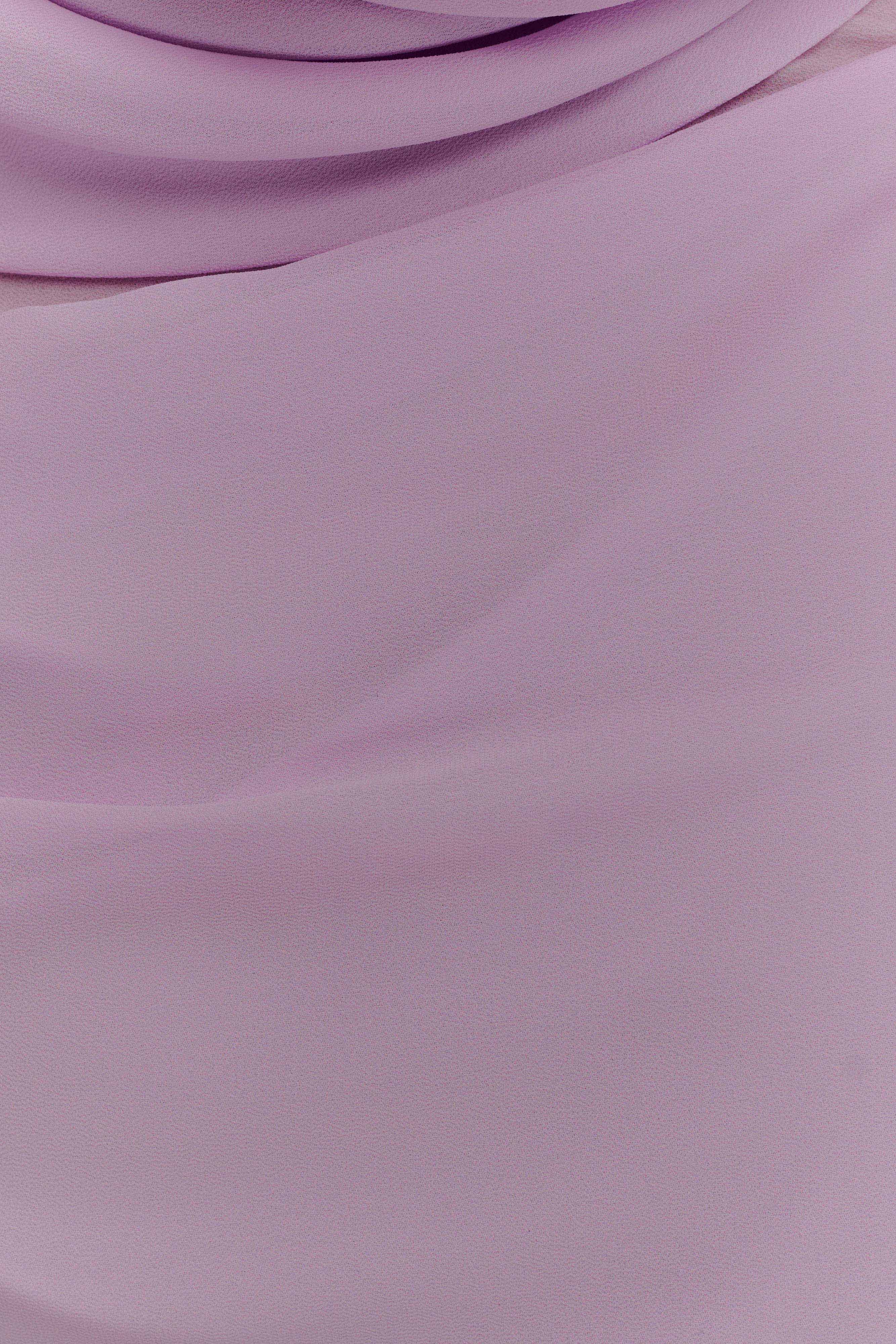 Daria Draped Chiffon Maxi Dress - Light Lilac - Image 5