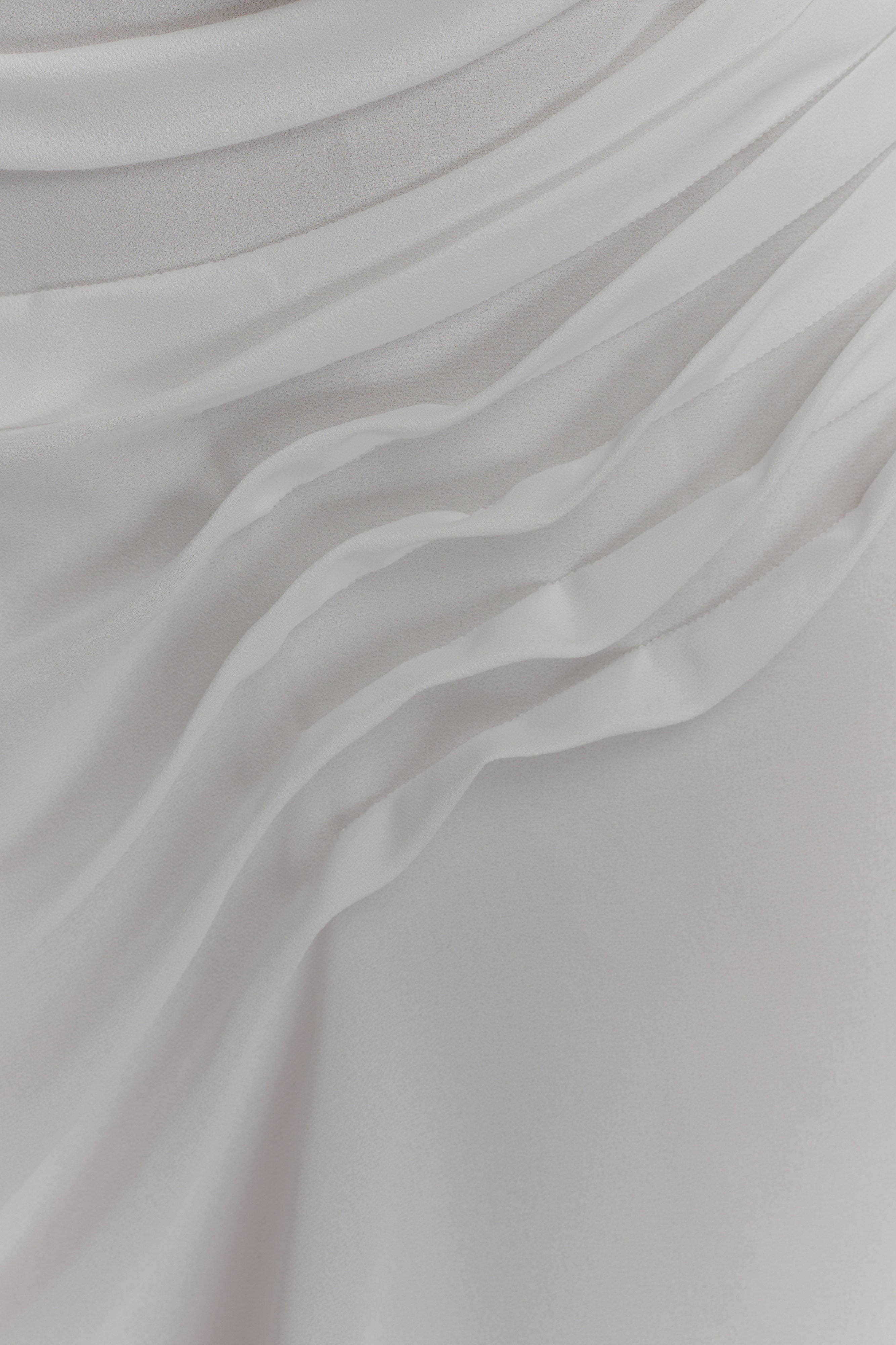 Oria Chiffon Mini Dress - White - Image 7