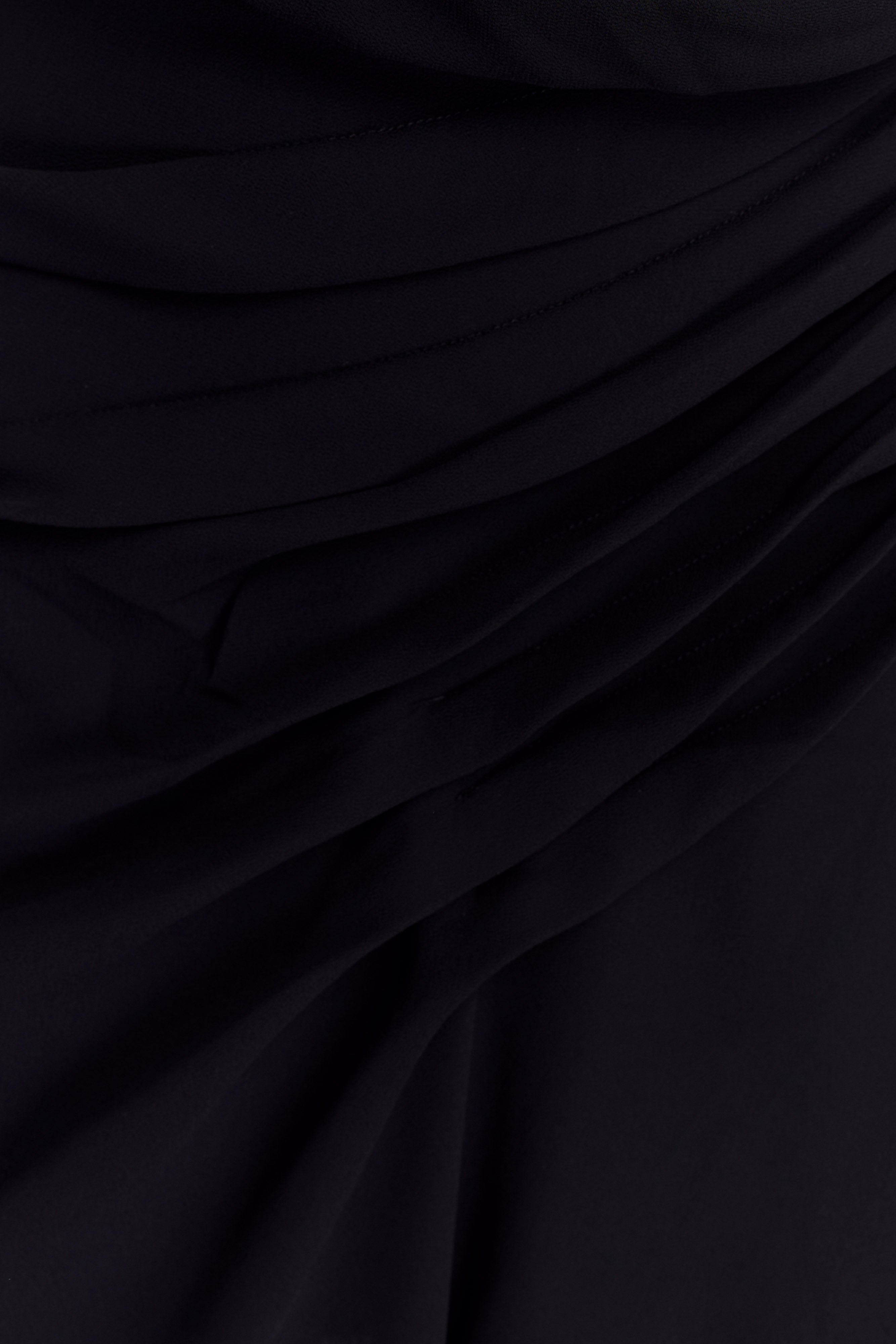 Oria Chiffon Mini Dress - Black - Image 7