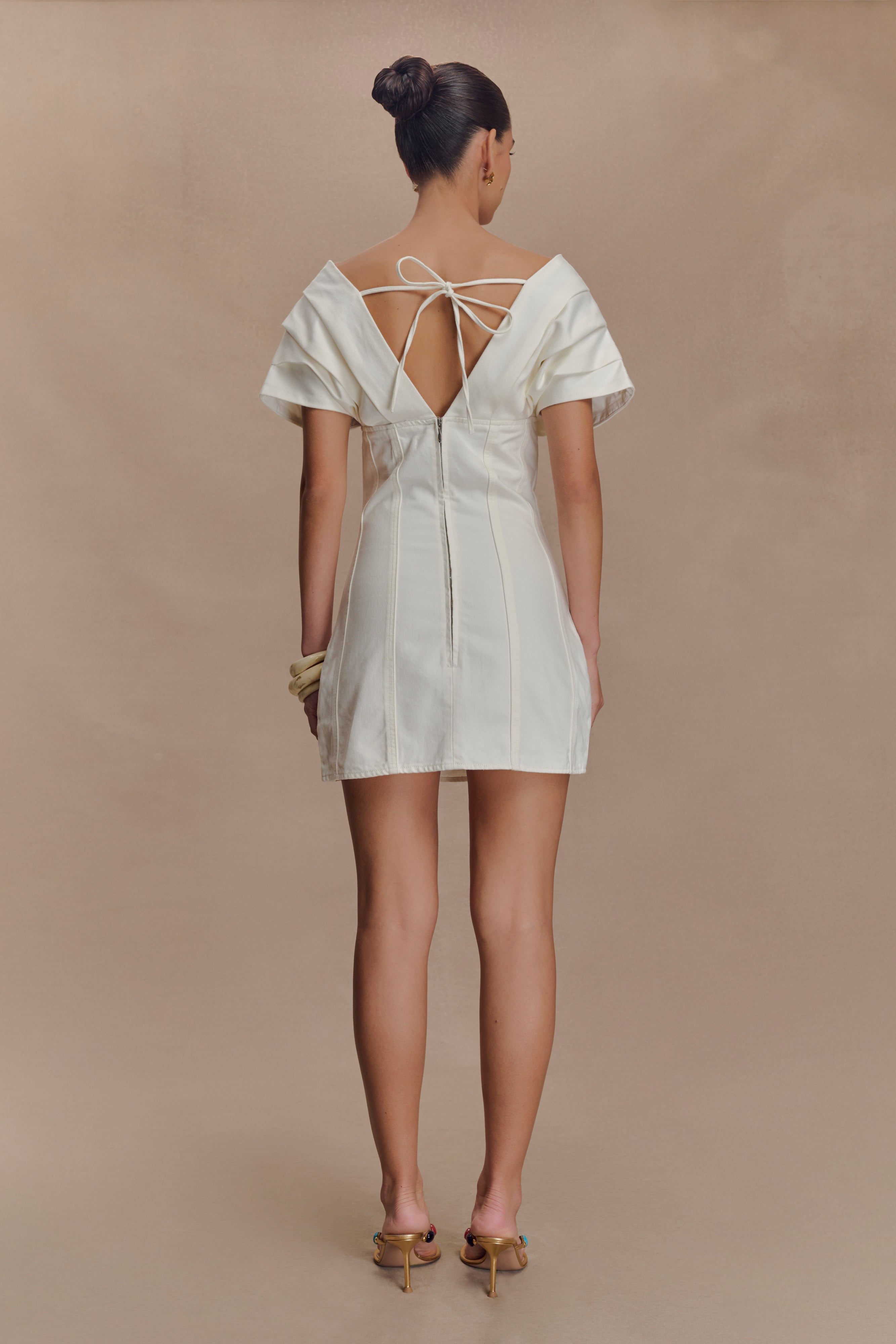 Alternative view of Pascale Off Shoulder Denim Mini Dress - White