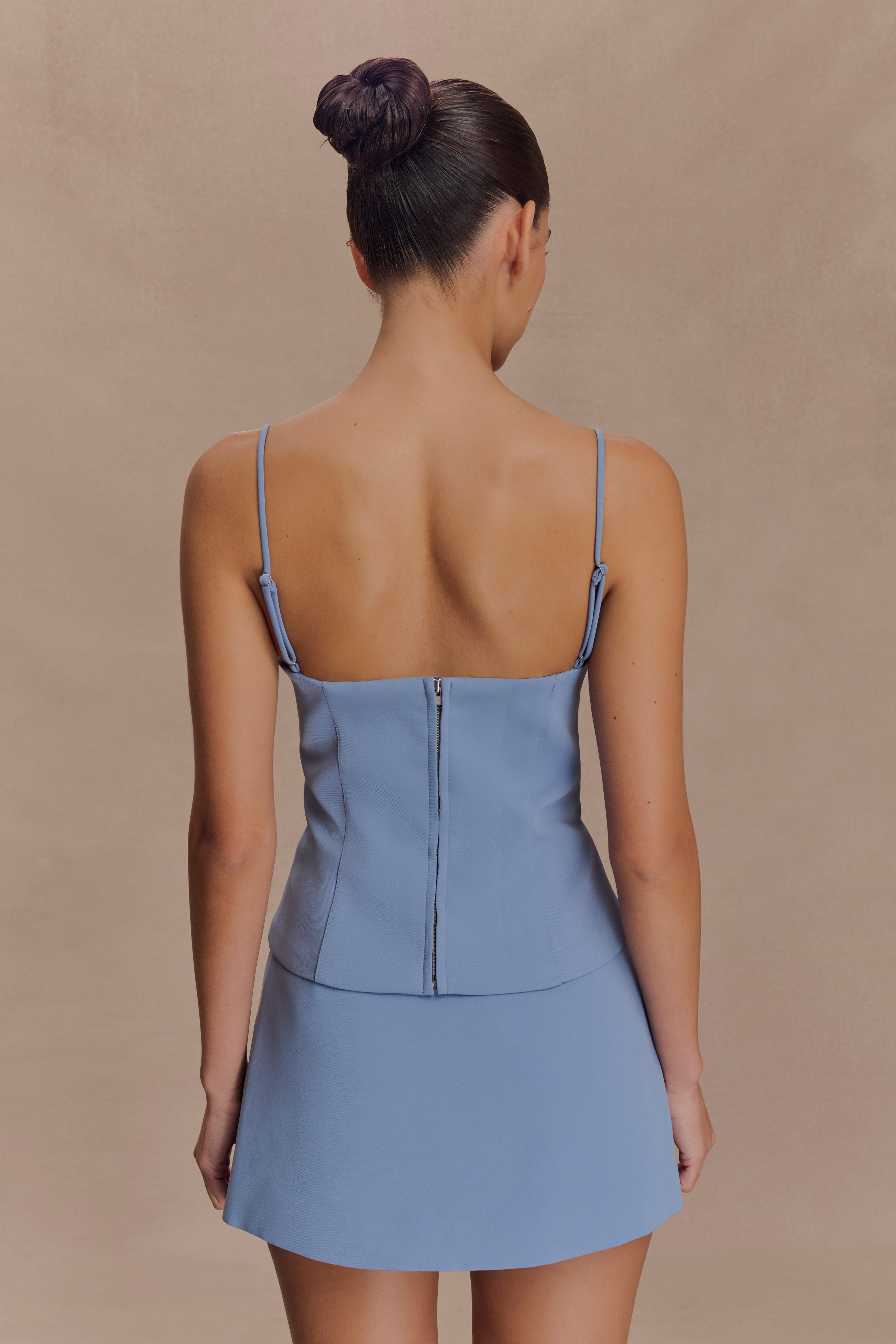 Jaime Spaghetti Strap Suiting Top - Ocean Blue - Image 2