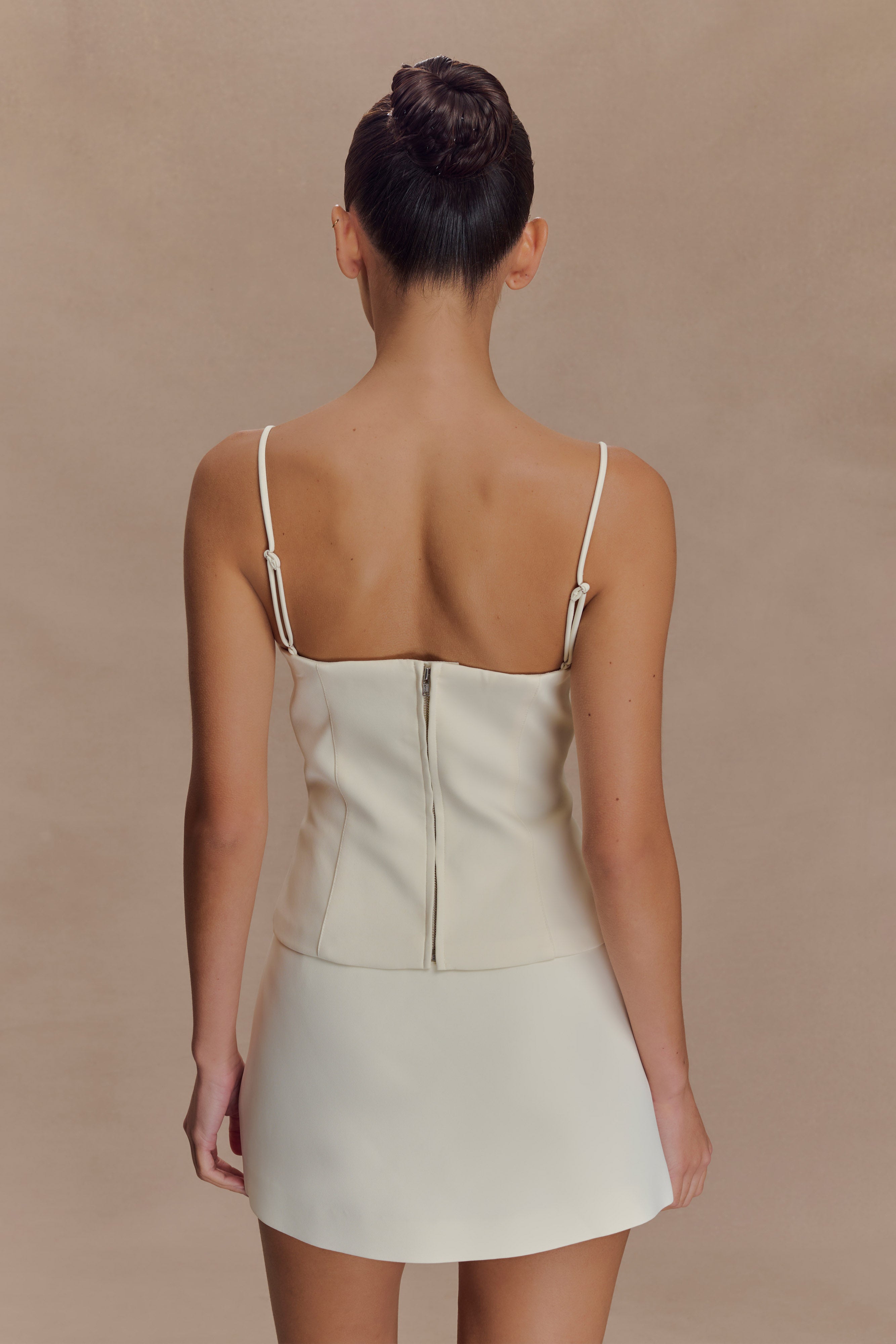 Alternative view of Jaime Spaghetti Strap Suiting Top - Ivory