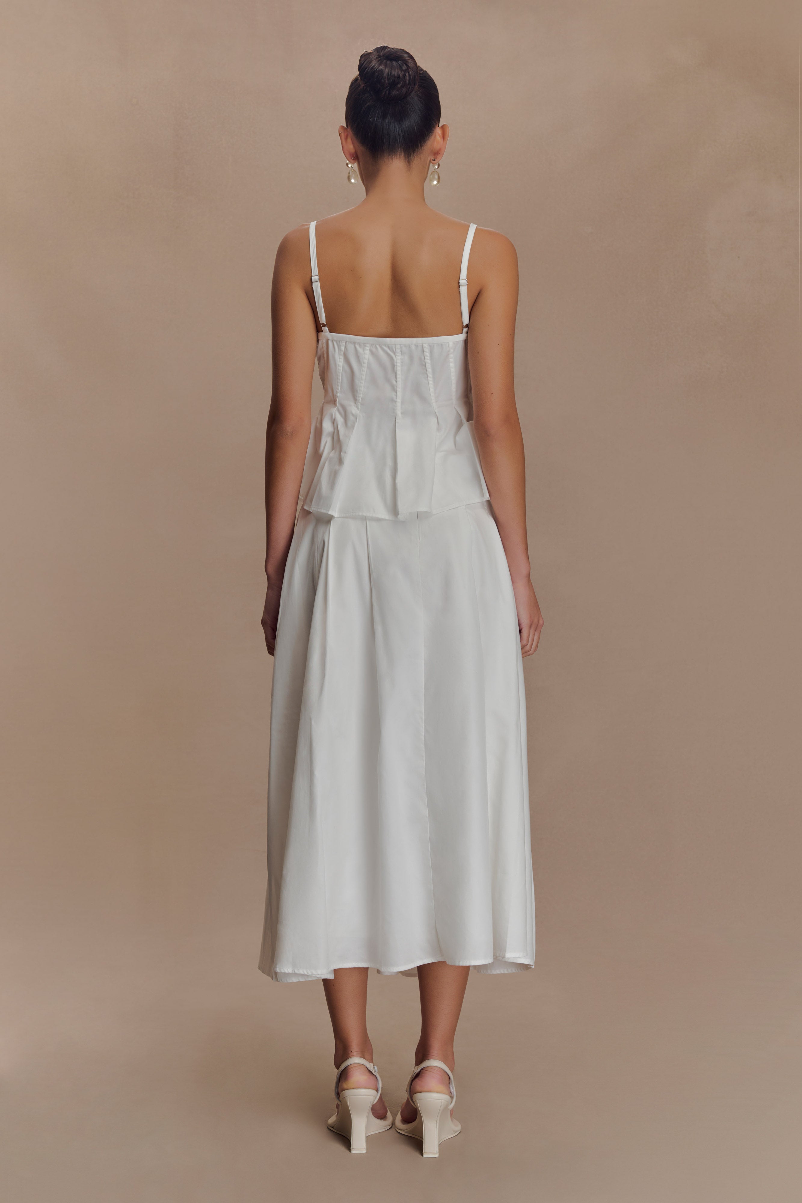 Alternative view of Mae A-Line Midi Skirt - White