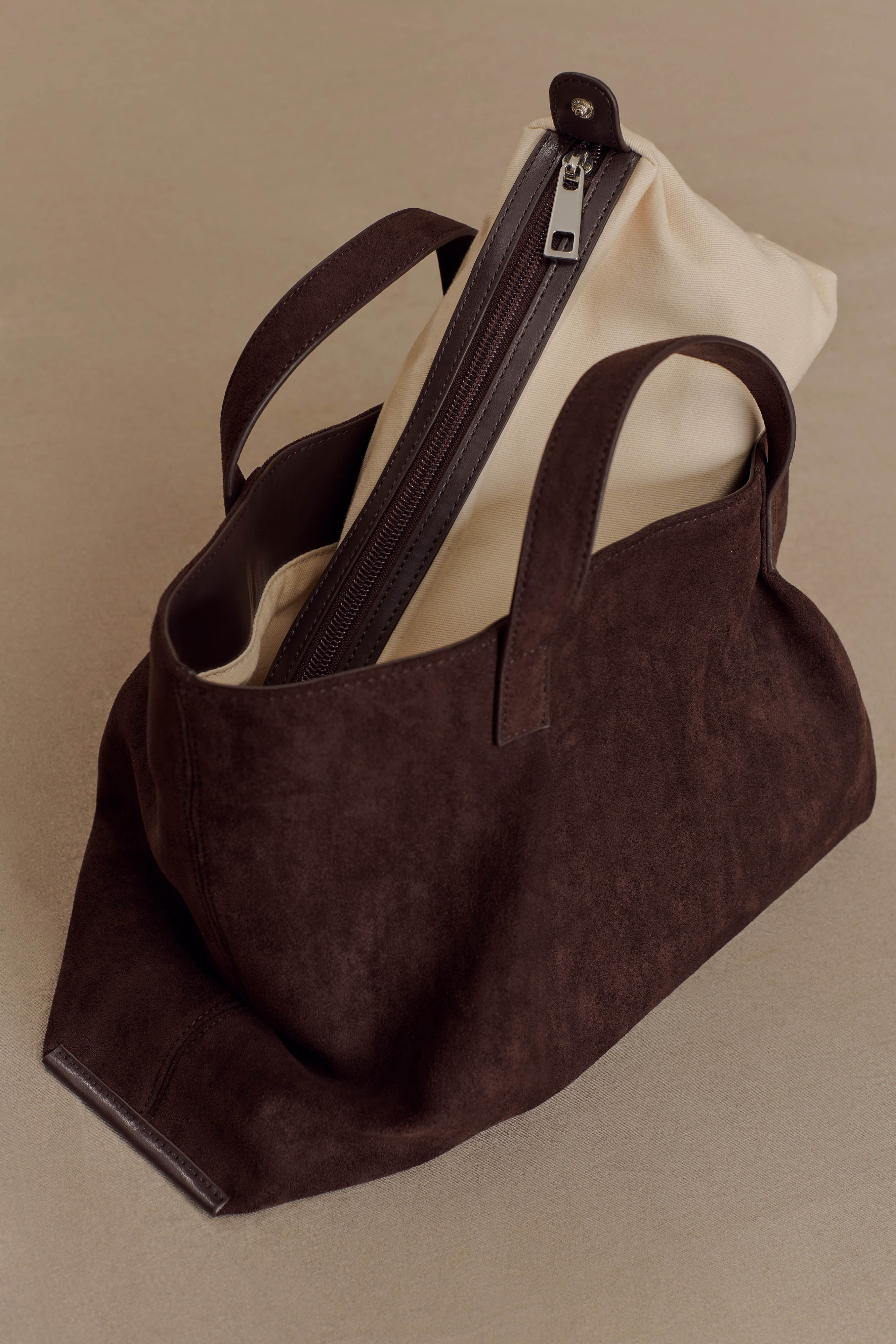 Baylor Faux Suede Bag - Chocolate - Image 3