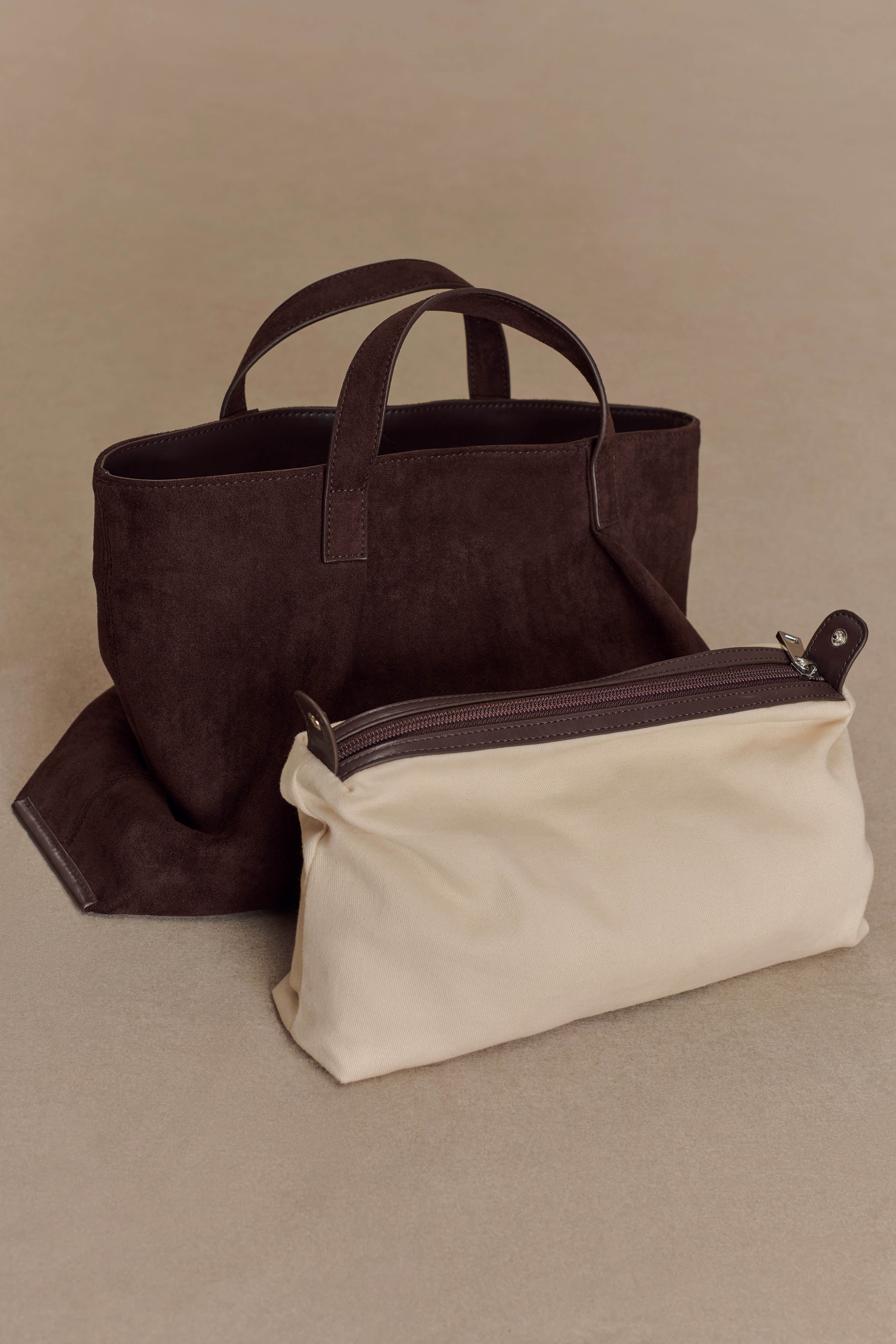 Baylor Faux Suede Bag - Chocolate - Image 4