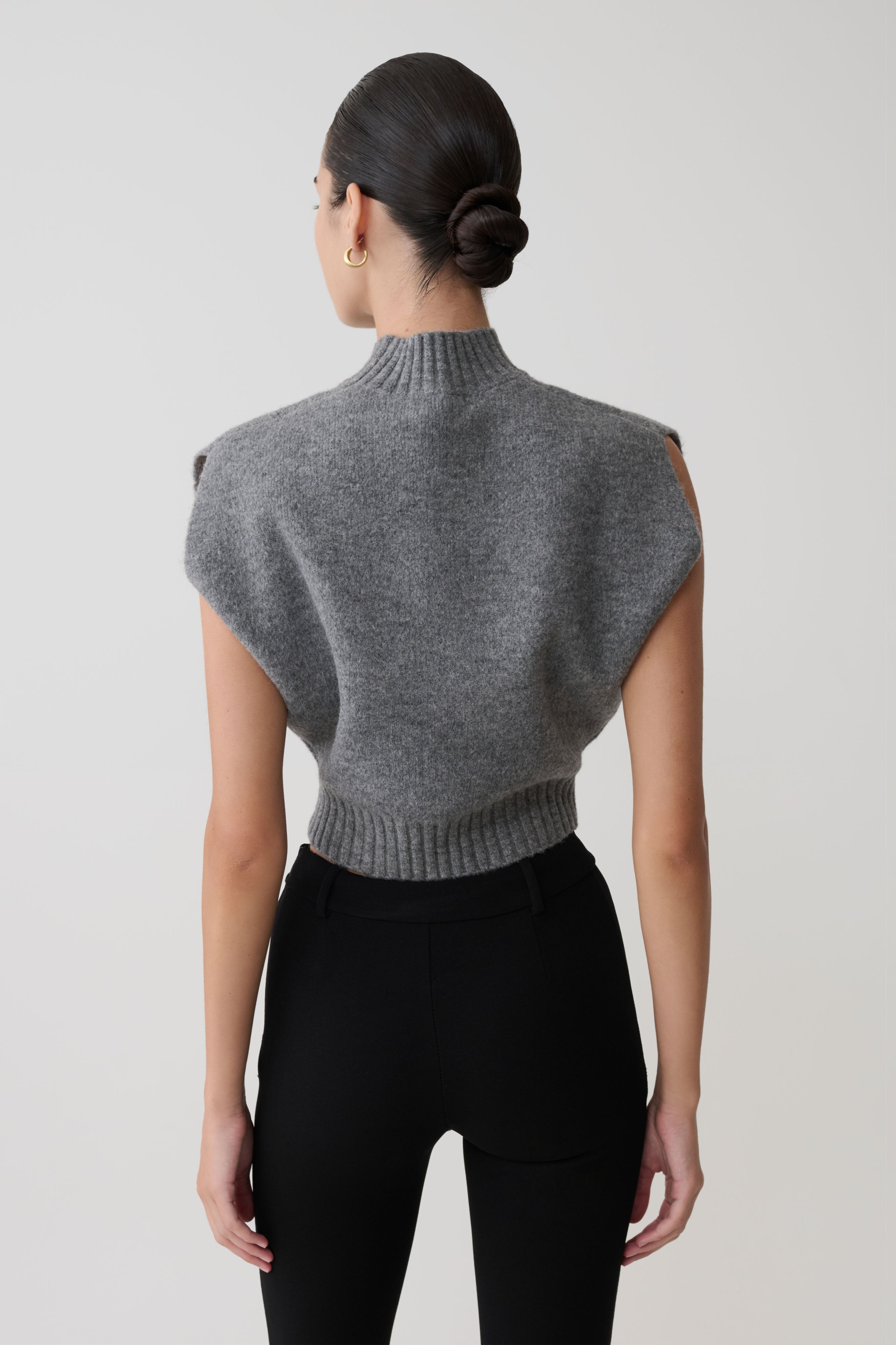 Niko Knit Oversized Top - Charcoal - Image 2