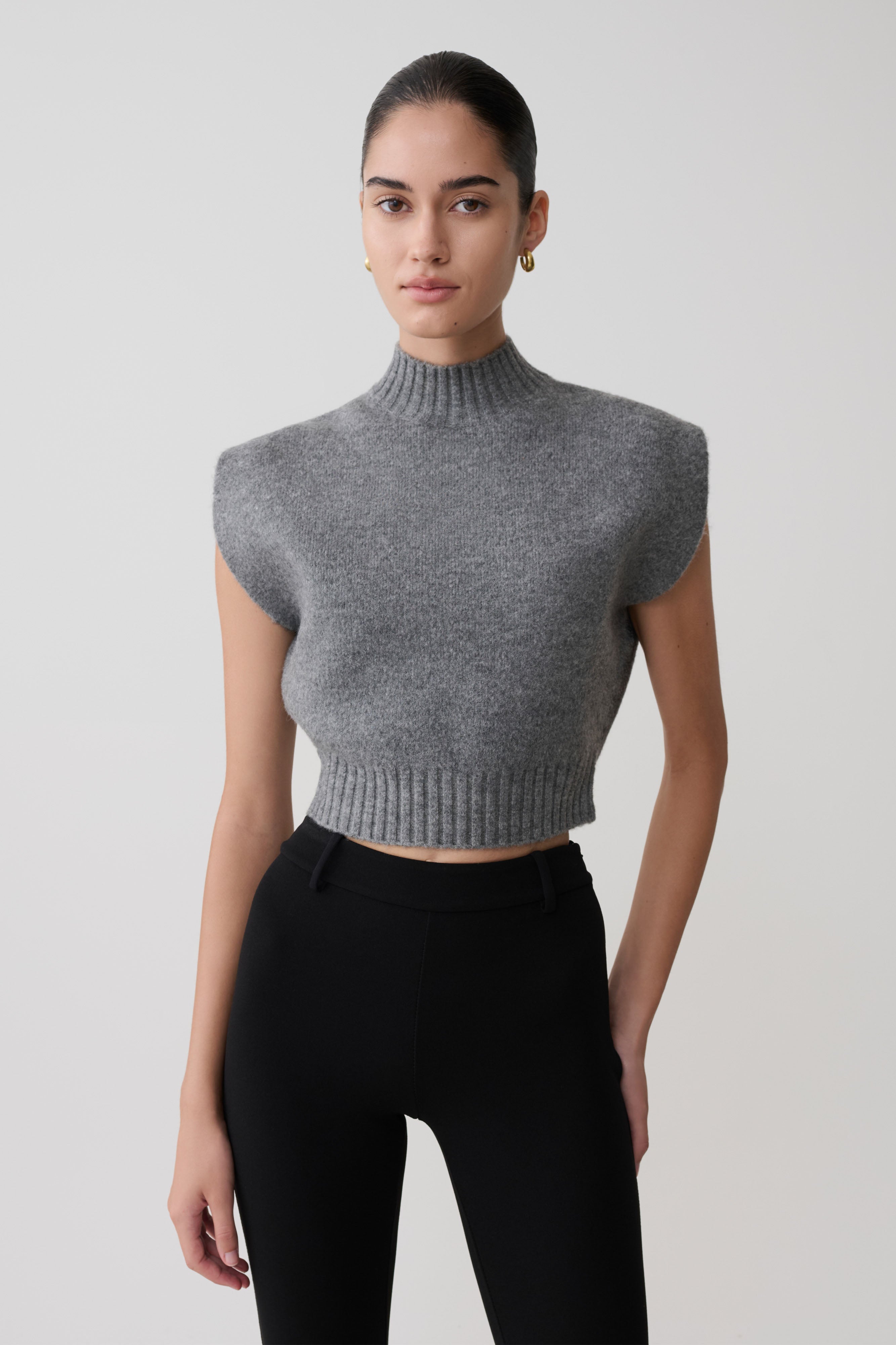 Niko Knit Oversized Top - Charcoal - Image 5