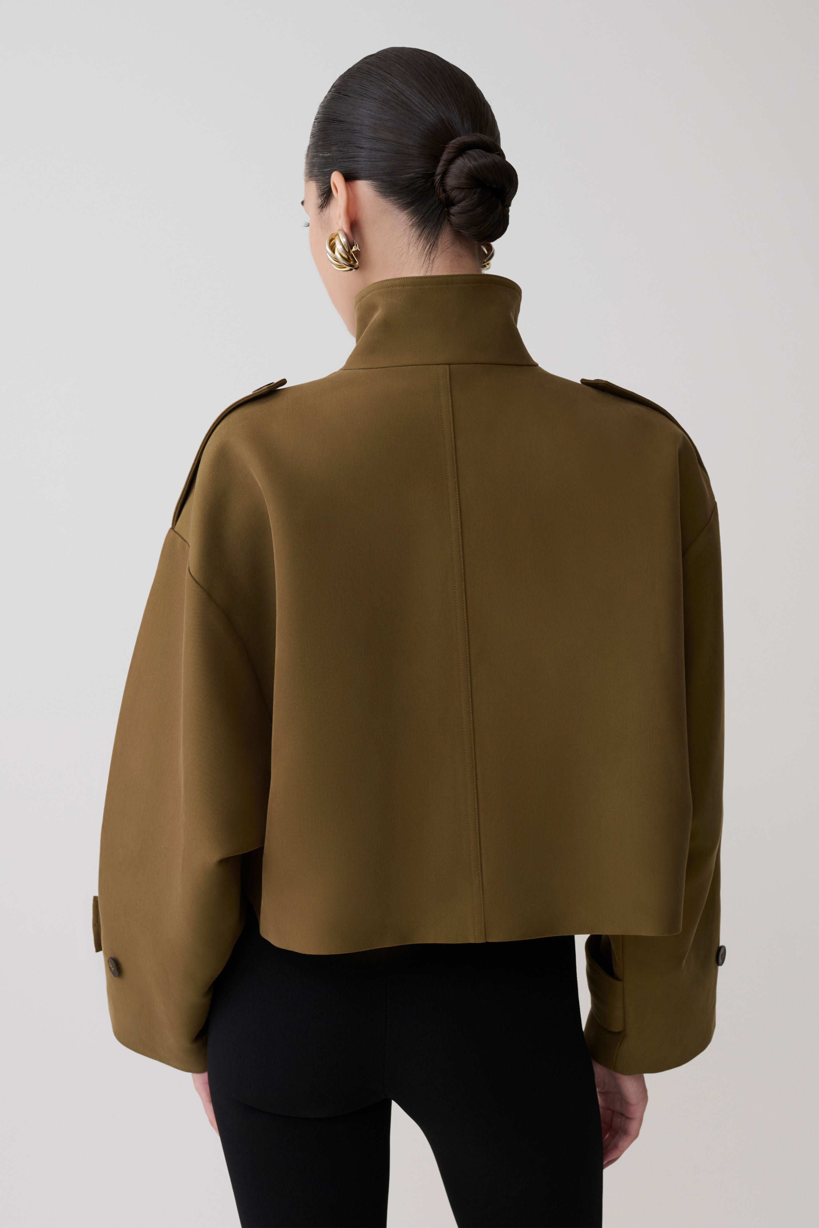Alternative view of Rue Funnel Neck Bomber Jacket - Khaki