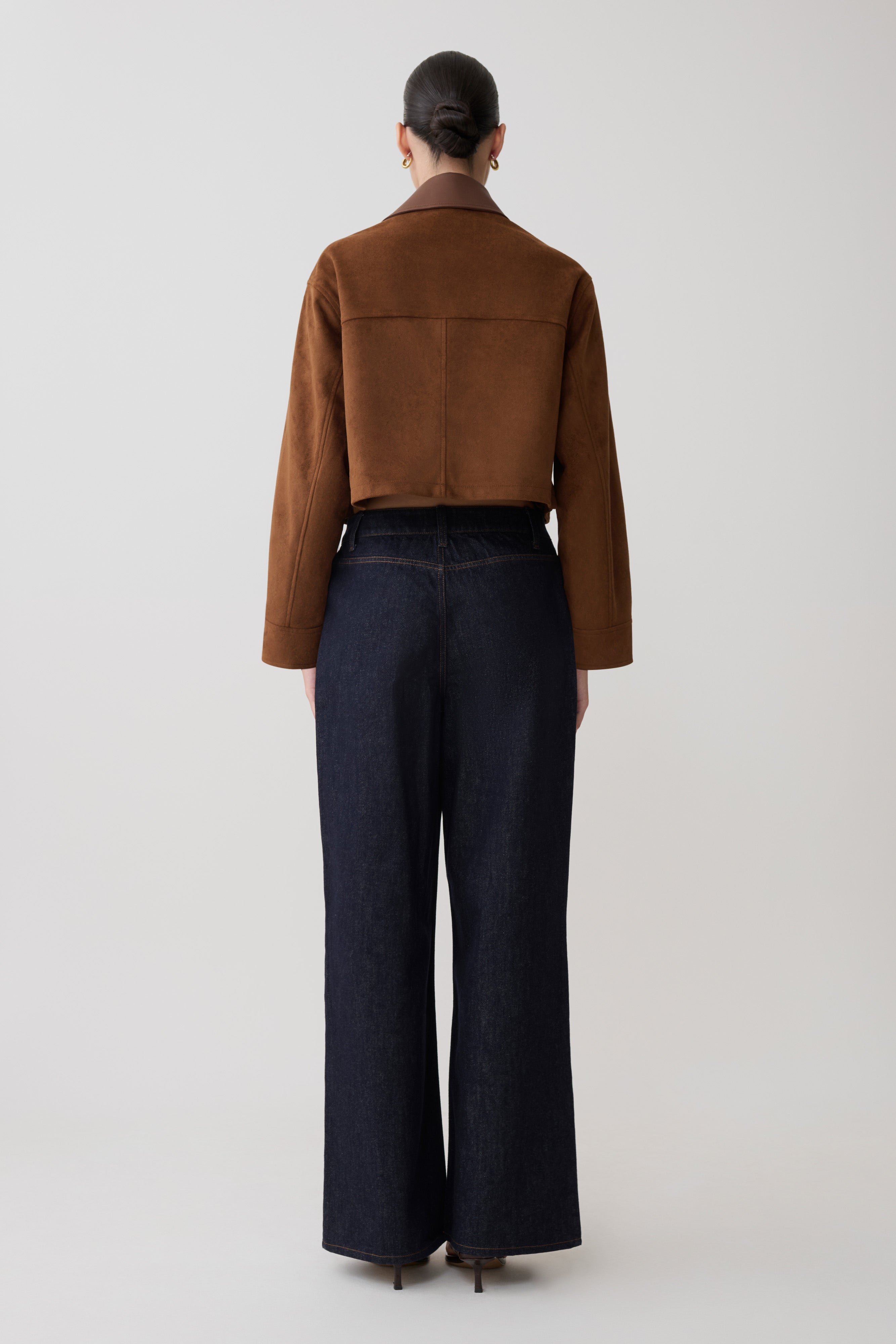 Alternative view of Remy Faux Suede & Leather Collared Jacket - Tan