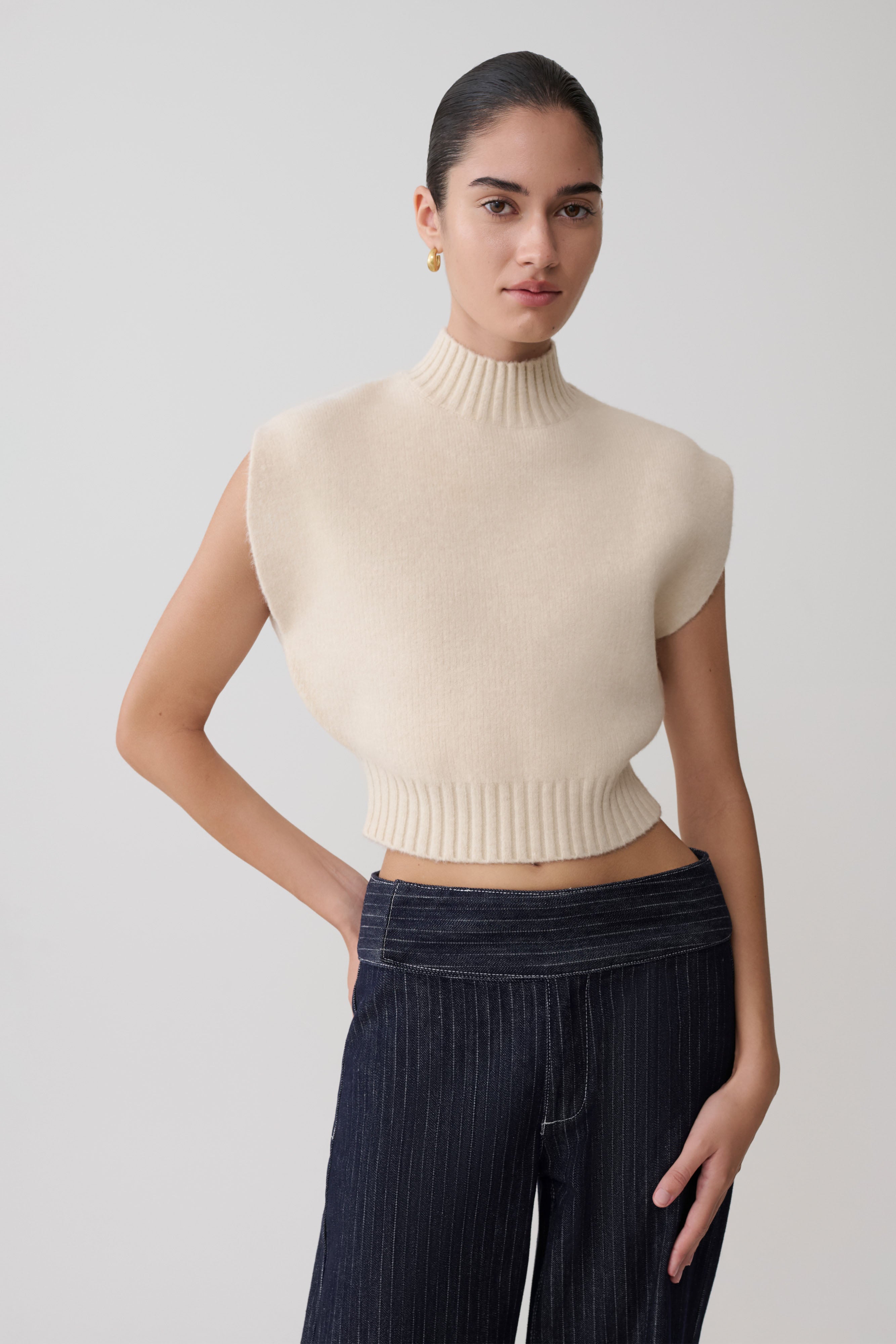 Niko Knit Oversized Top - Ivory - Image 3