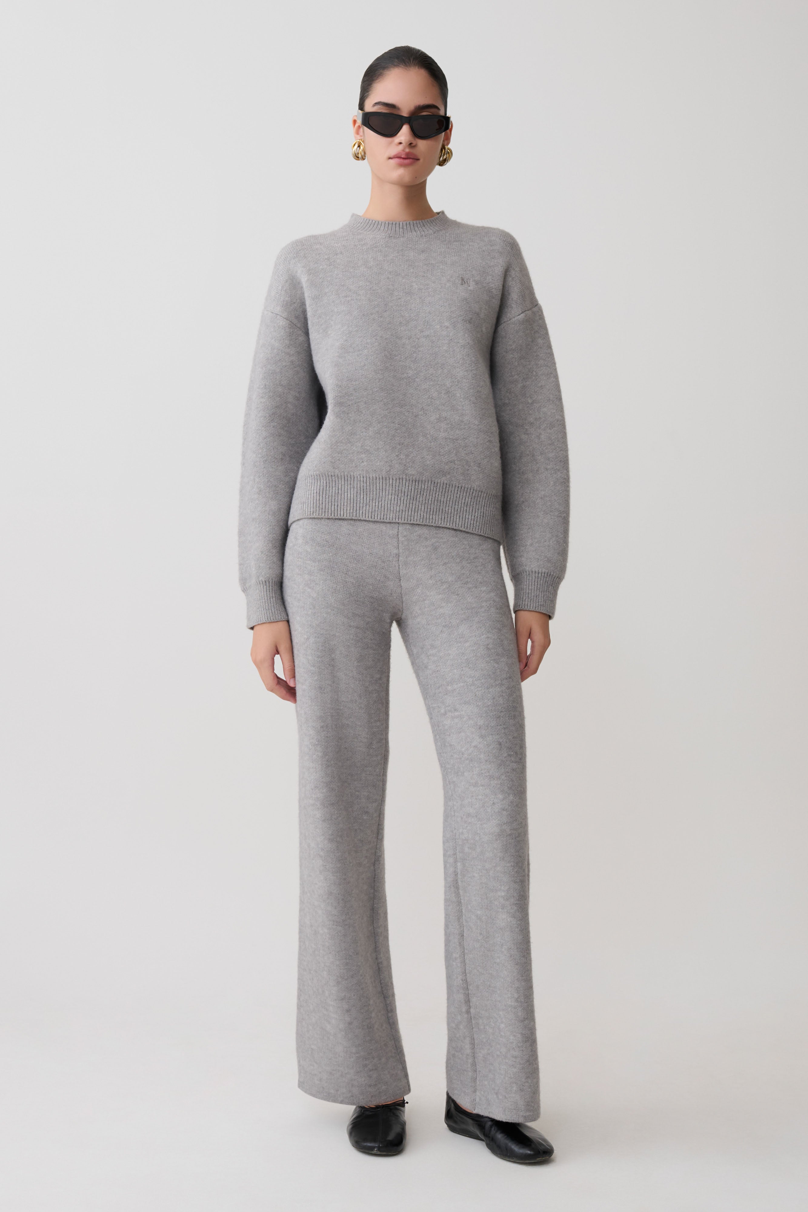 Lulu Oversized Knit Jumper - Grey Marle - Image 4