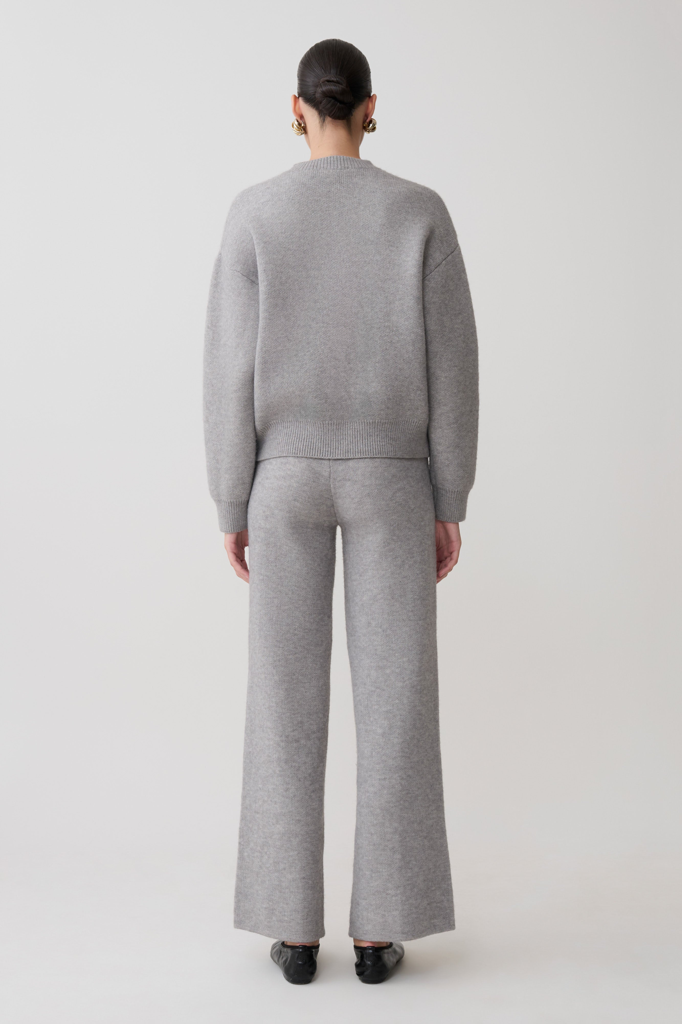 Alternative view of Evan Knit Wide Leg Pants - Grey Marle