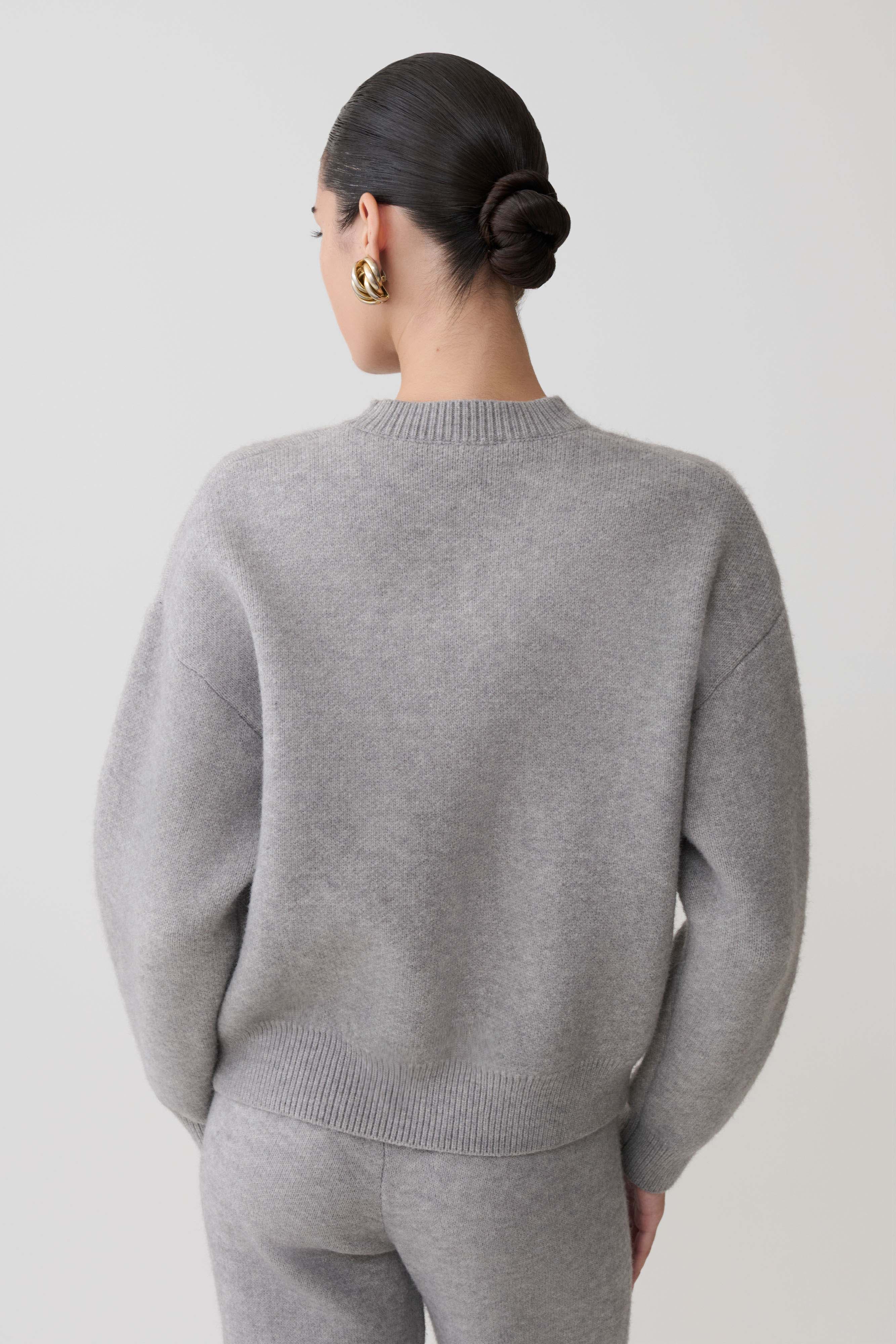 Alternative view of Lulu Oversized Knit Jumper - Grey Marle