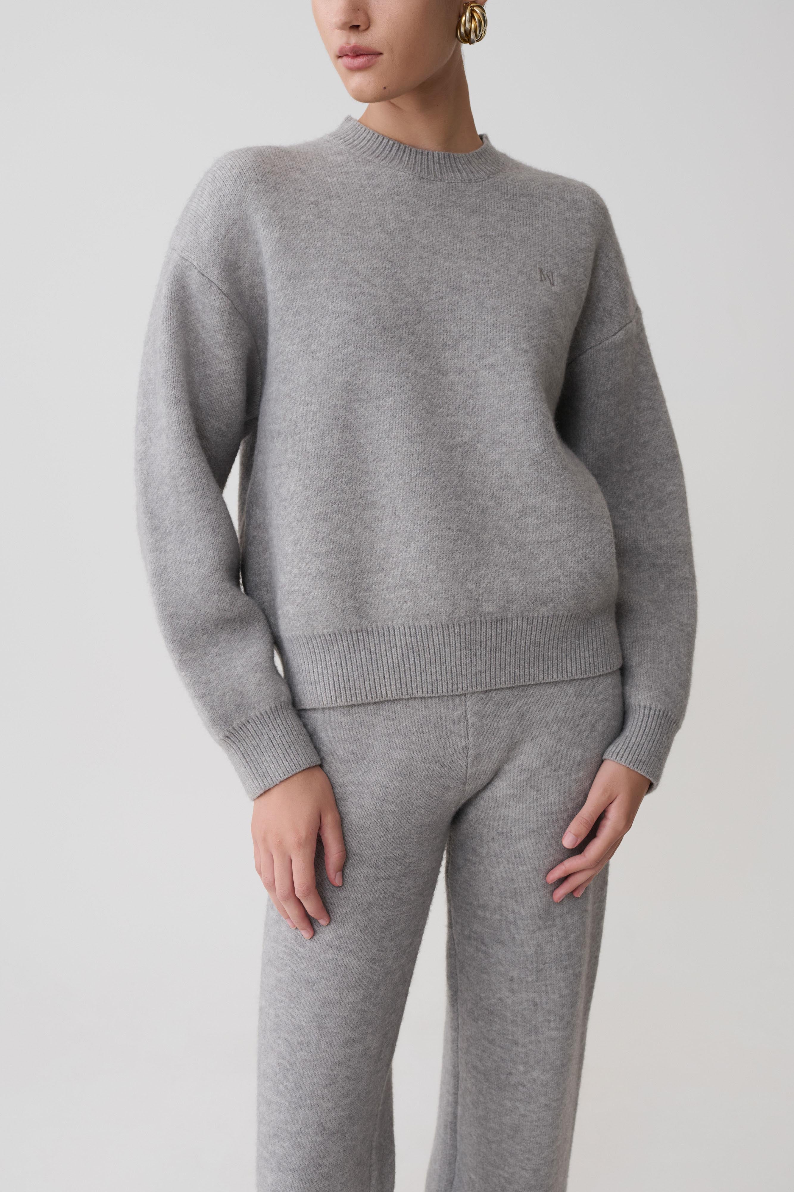 Lulu Oversized Knit Jumper - Grey Marle - Image 6