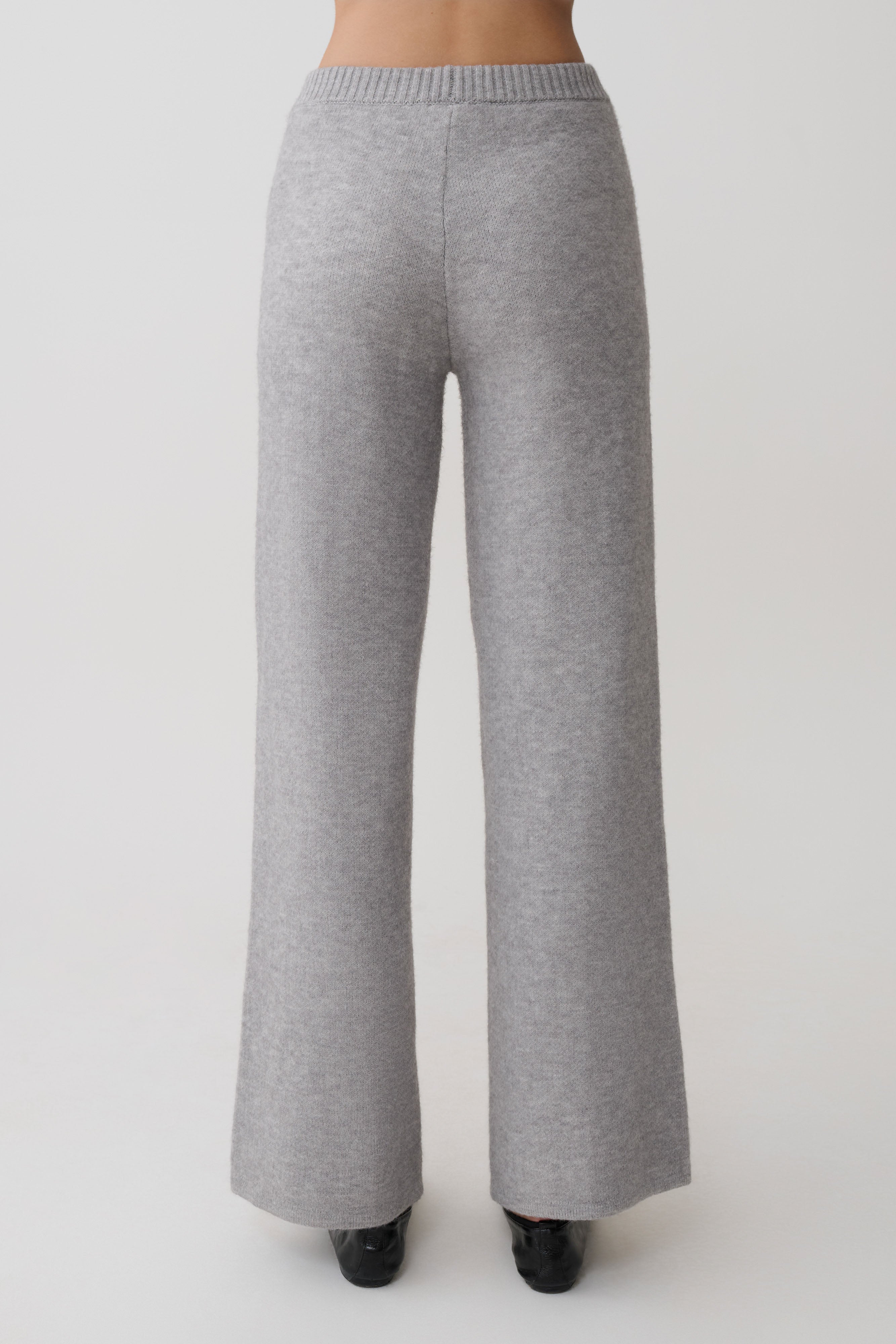 Evan Knit Wide Leg Pants - Grey Marle - Image 6