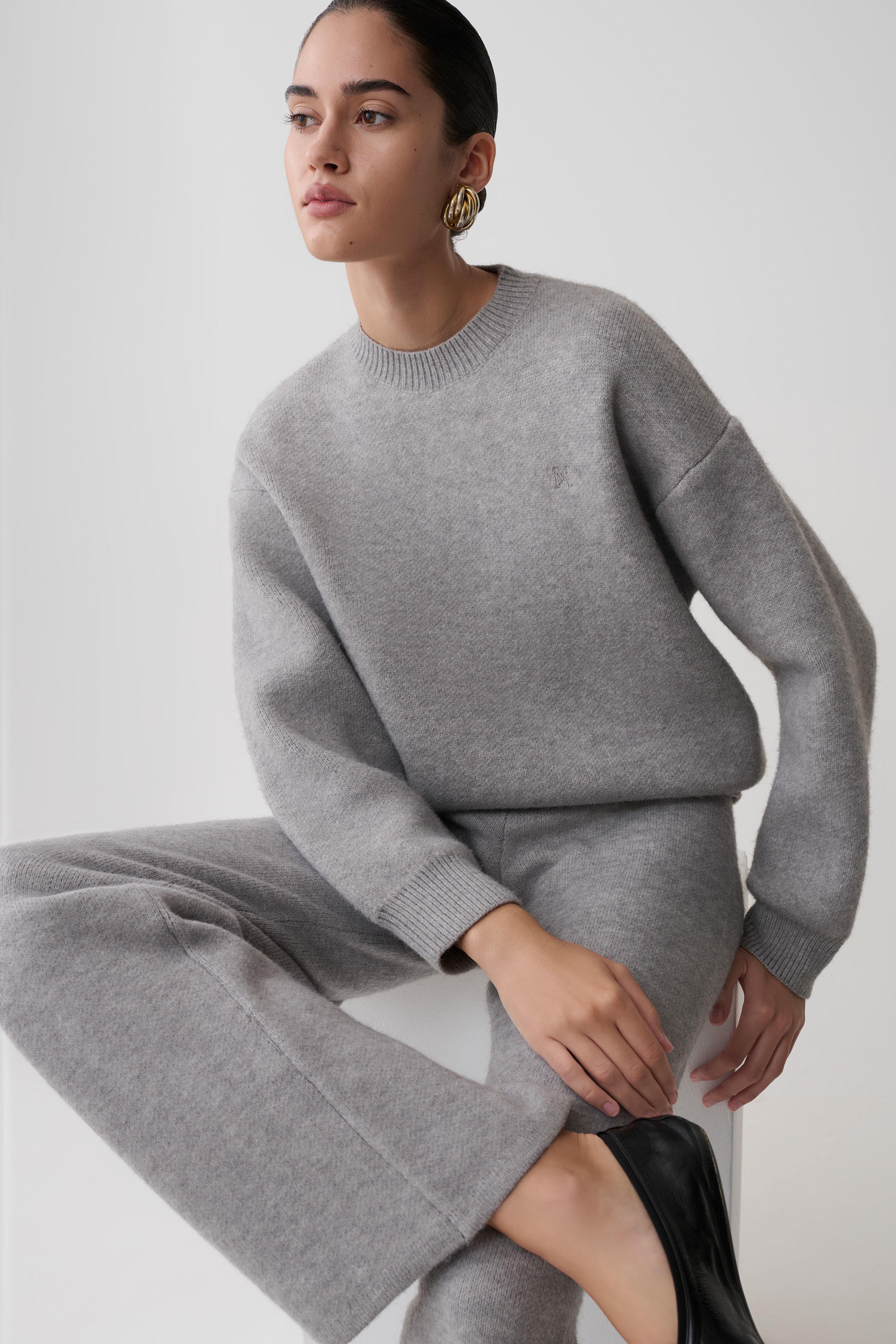 Lulu Oversized Knit Jumper - Grey Marle - Image 5