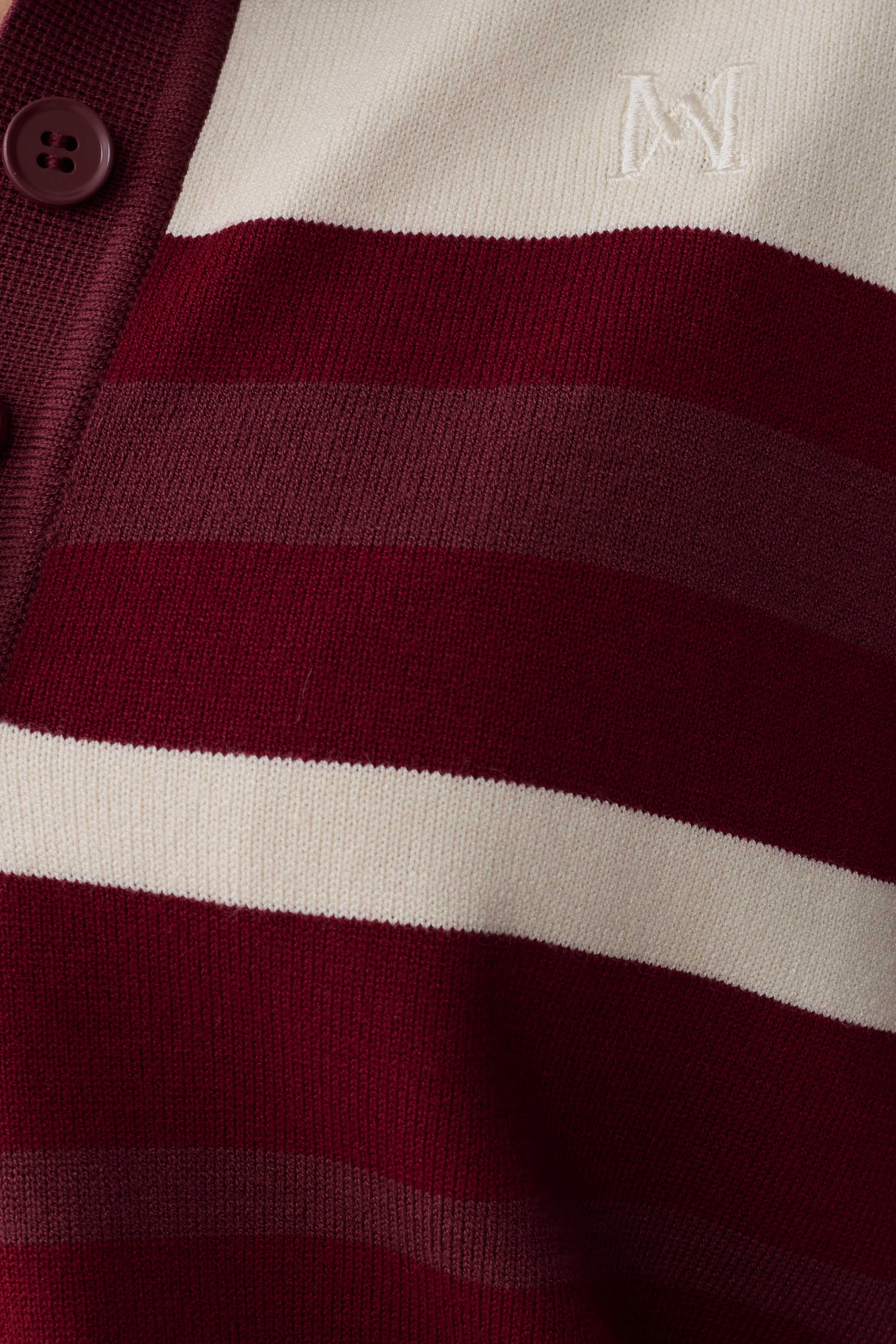 Philly Stripe Long Sleeve Knit Jumper - Burgundy/Cream - Image 10