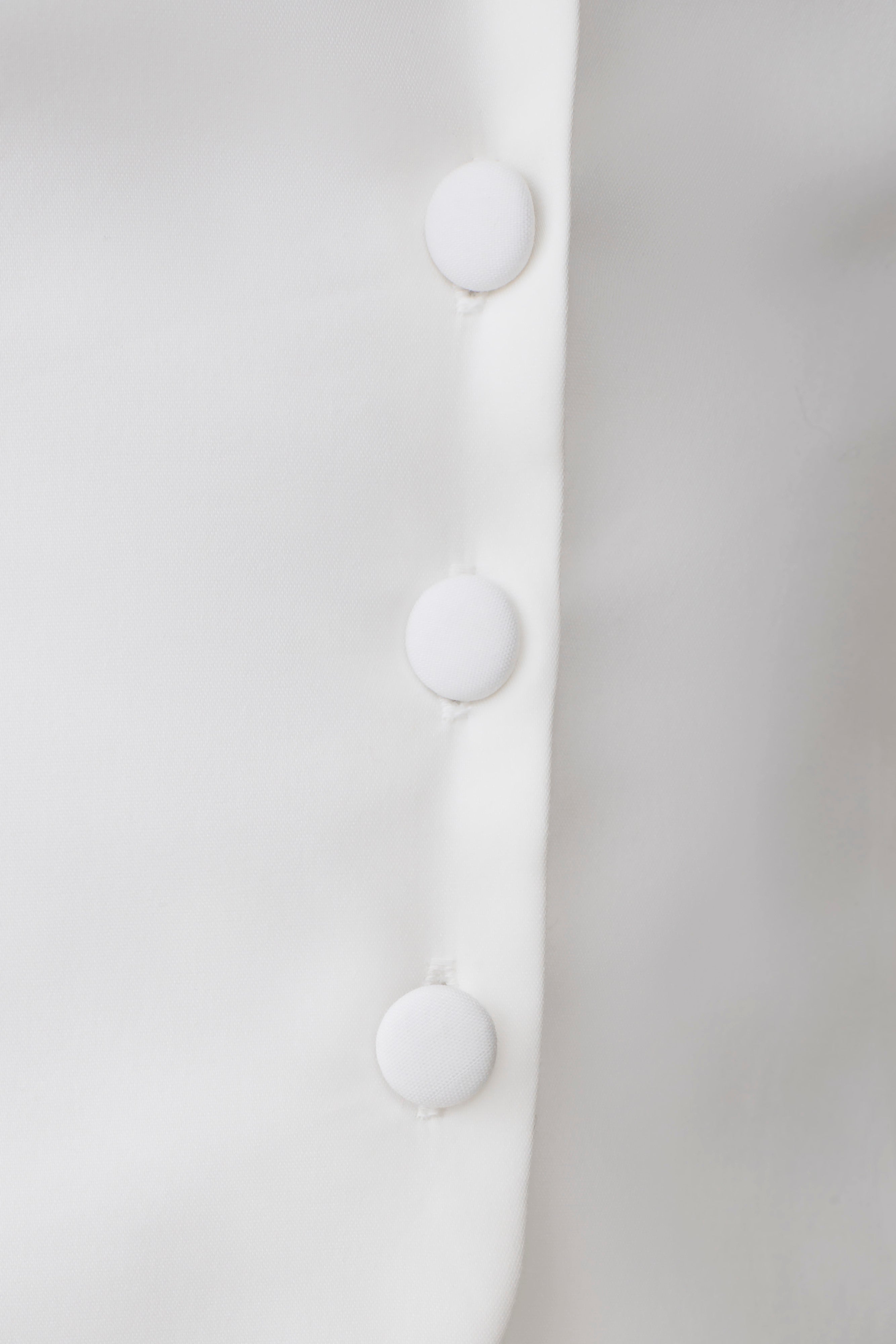 Billie Off Shoulder Sleeveless Button Top - White - Image 10
