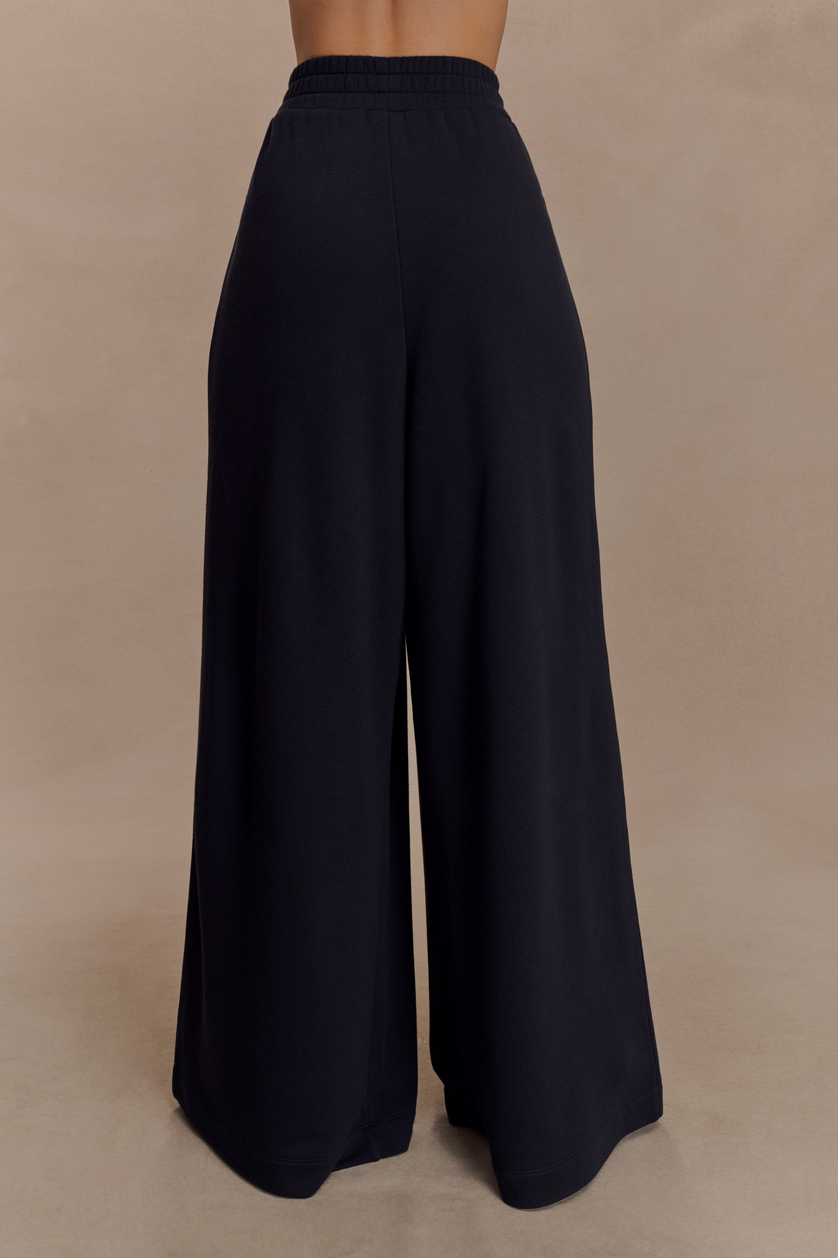 Alternative view of Aspen Gathered Wide Leg Jogger - Black