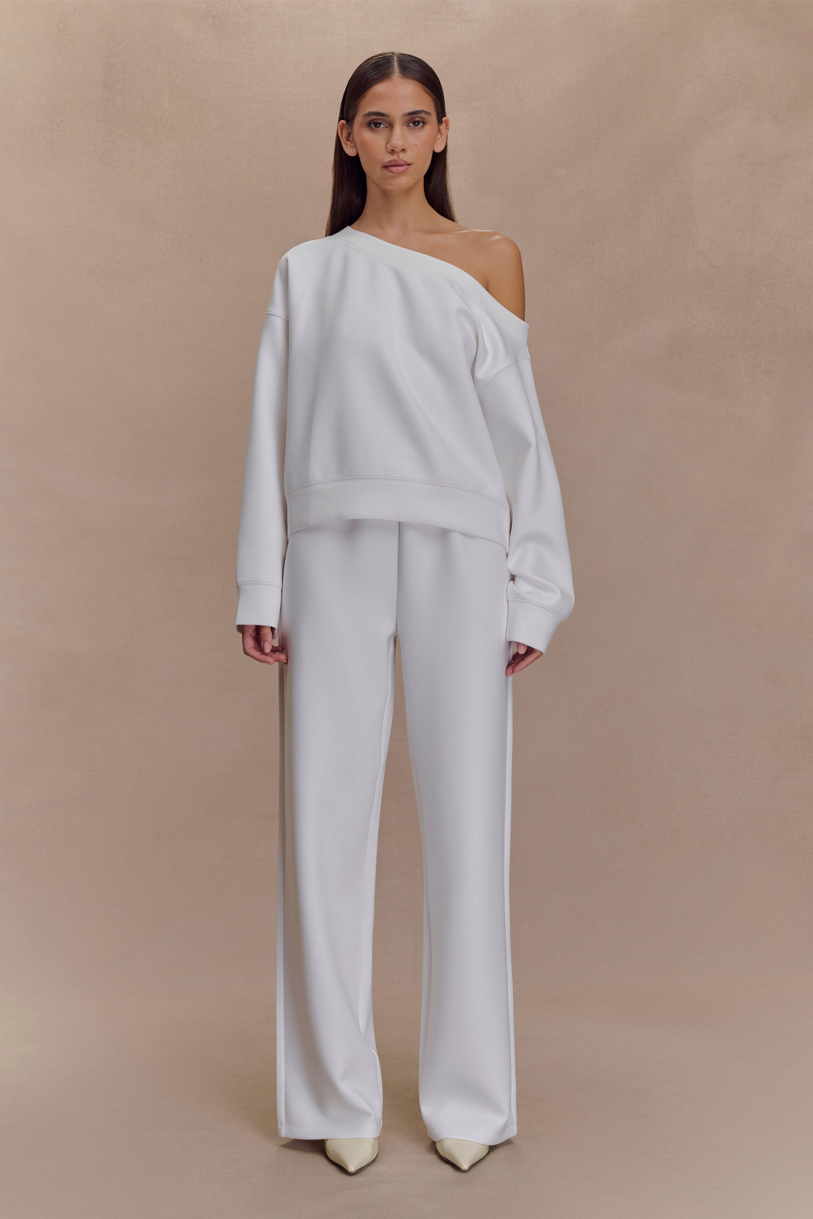 Aiden Slouchy Crew Jumper - Ivory - Image 5