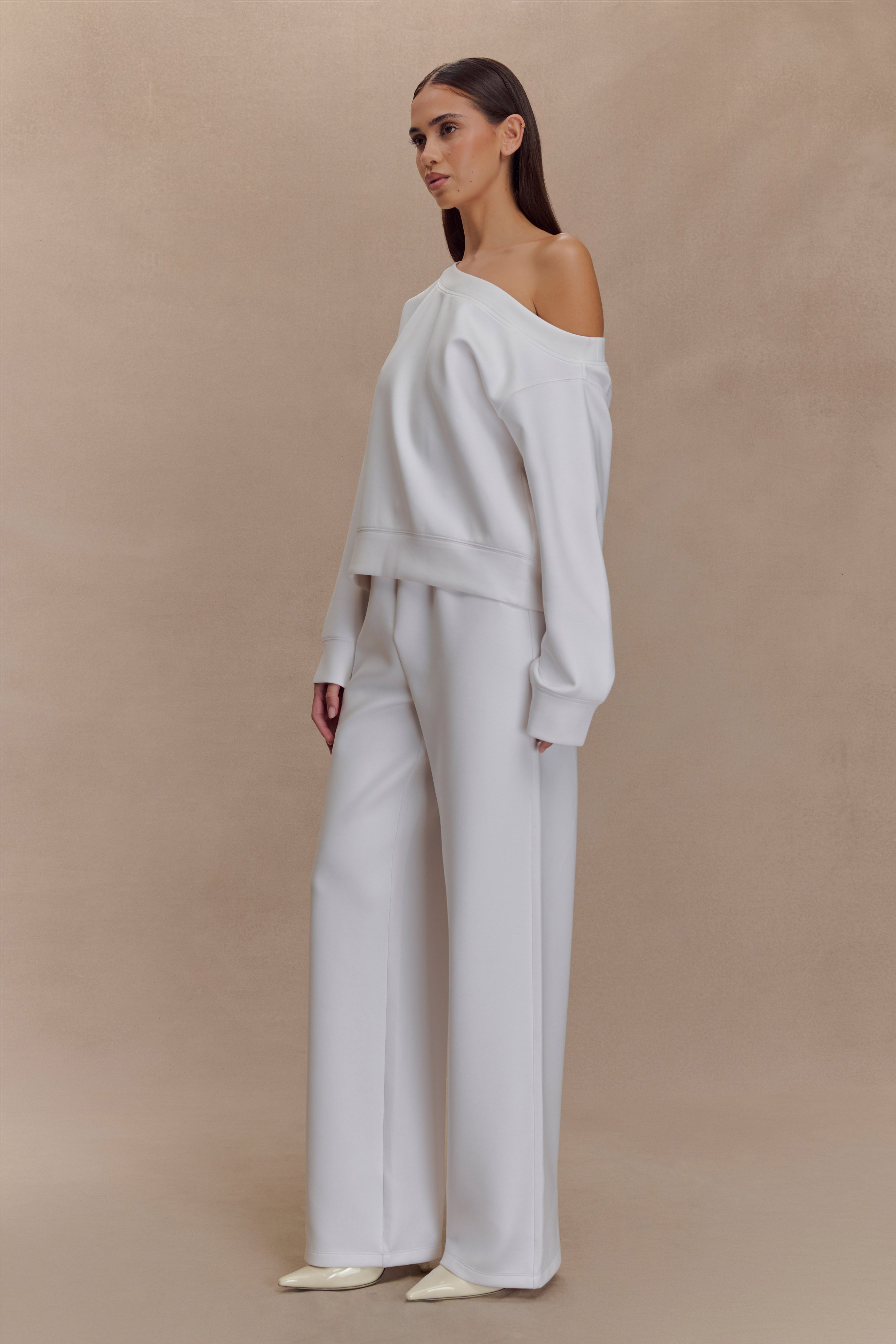 Aiden Slouchy Crew Jumper - Ivory - Image 4