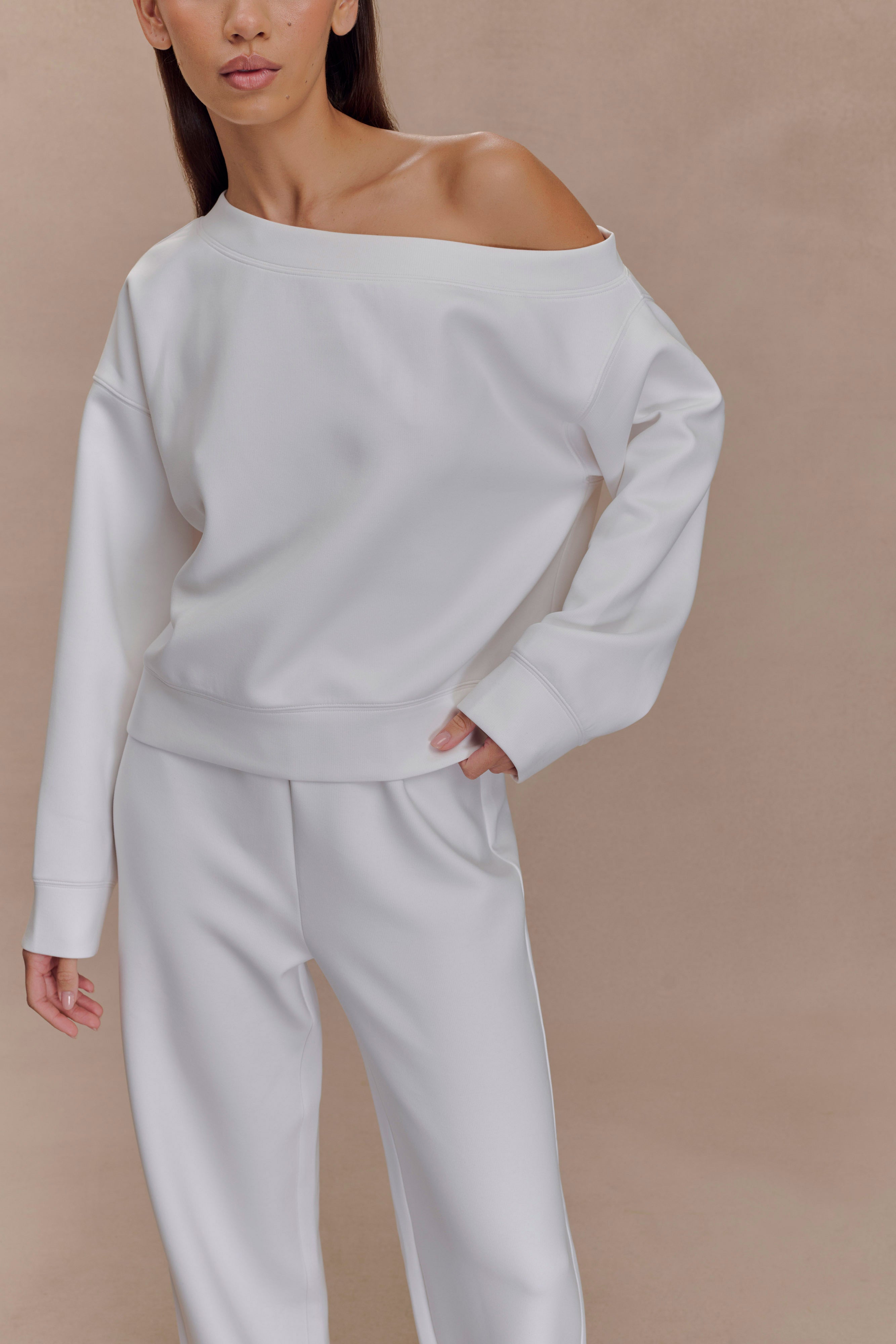 Aiden Slouchy Crew Jumper - Ivory - Image 3