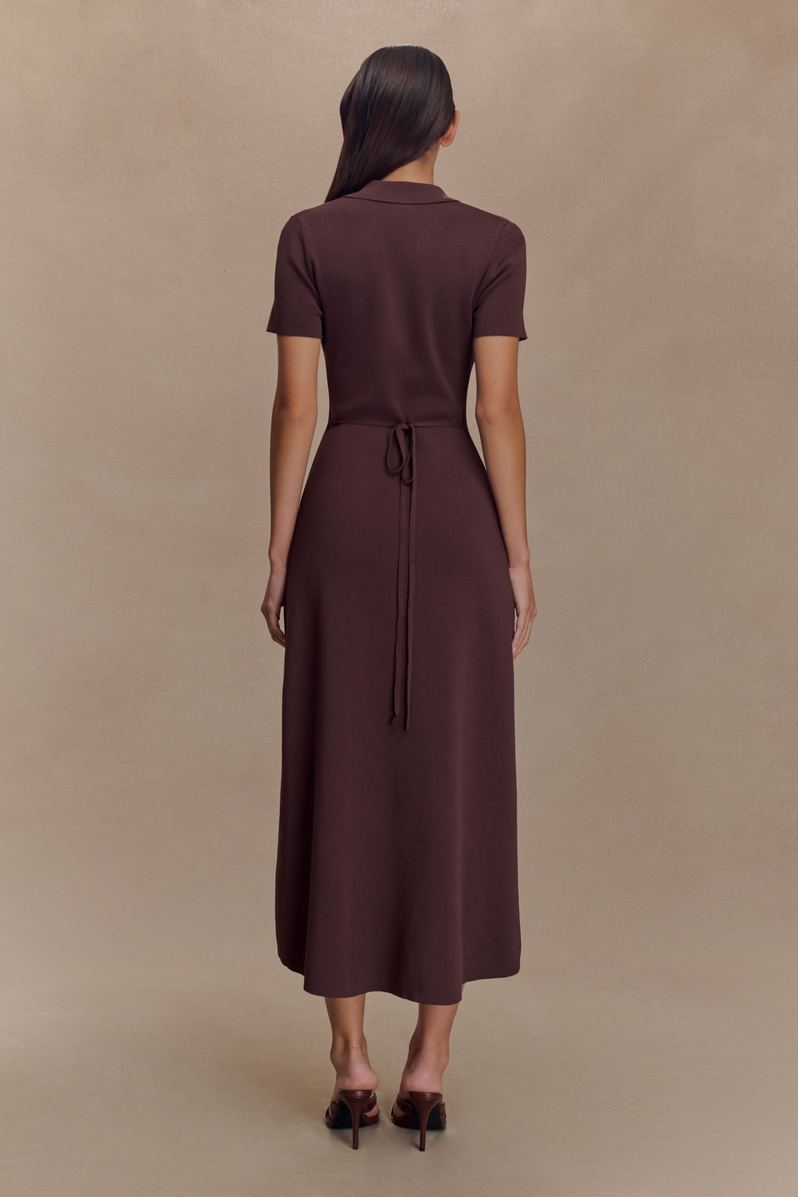 Alternative view of Pearson Short Sleeve Knit Midi Dress - Chocolate