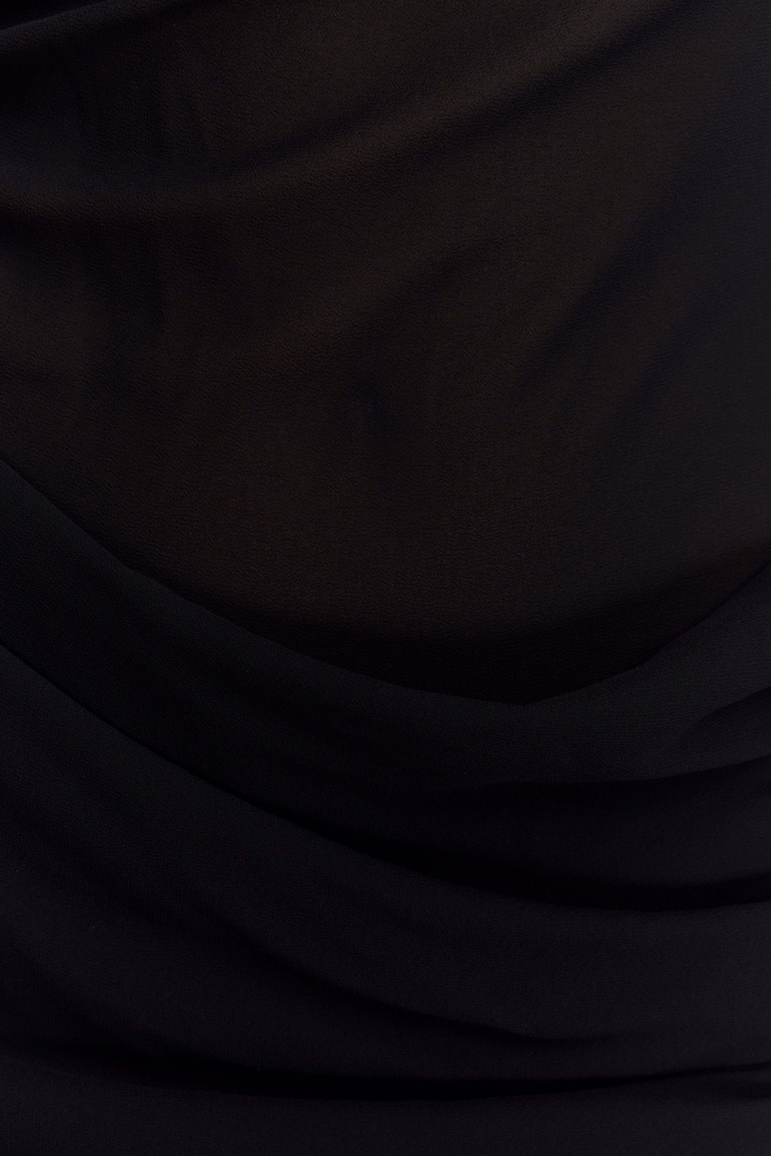Daria Draped Chiffon Maxi Dress - Black - Image 6