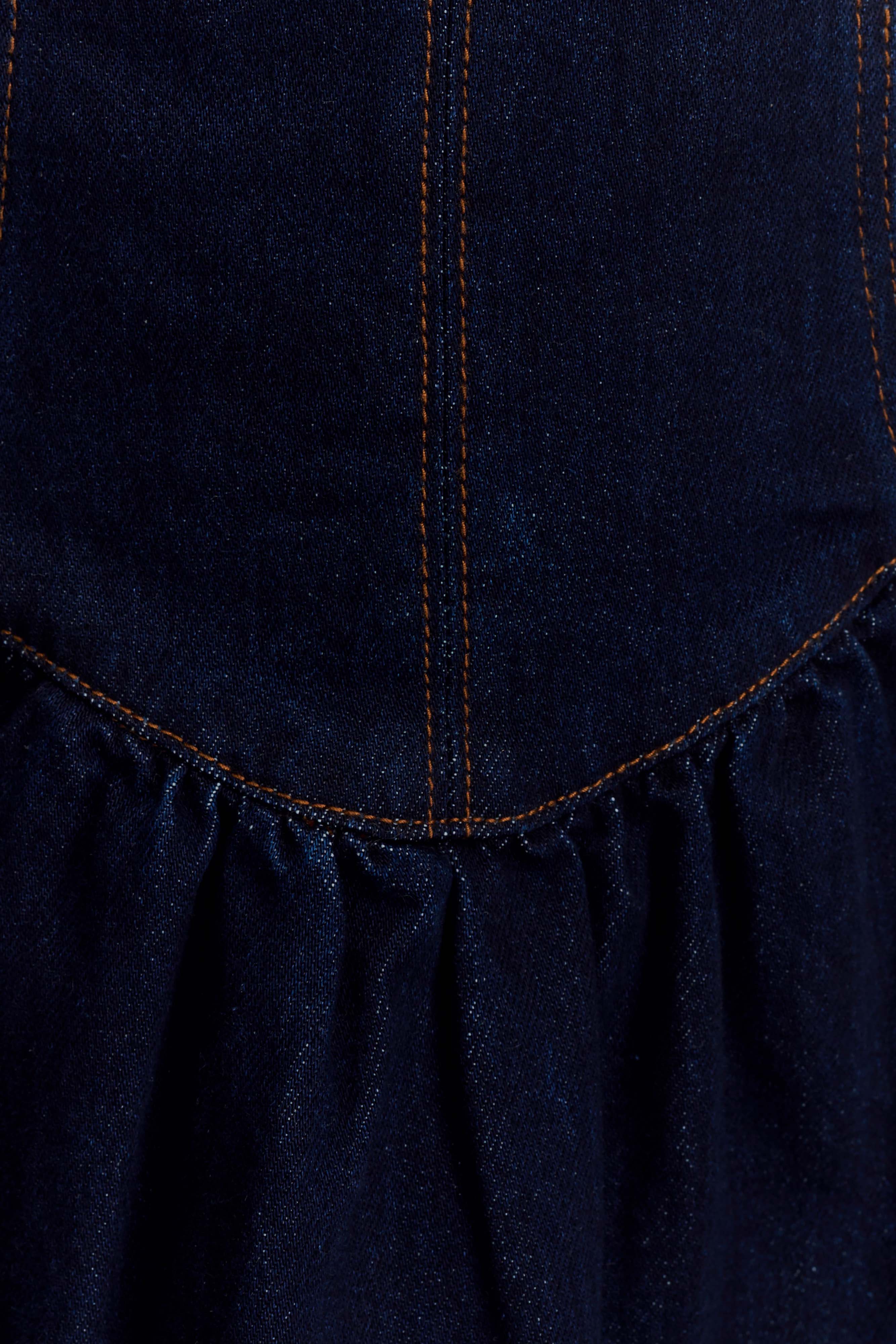 Cheyenne Scallop Denim Mini Dress - Indigo Blue - Image 8