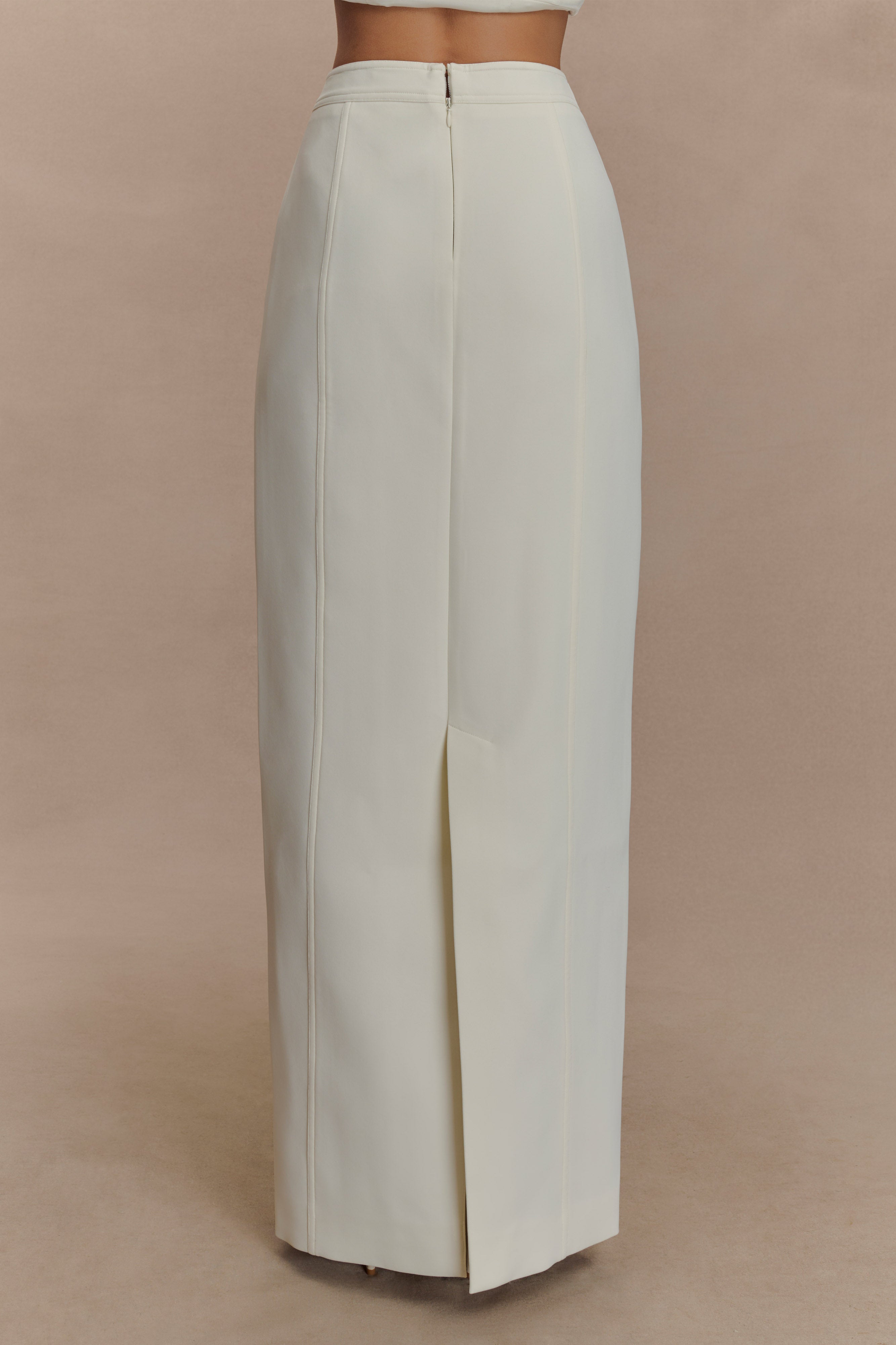 Angelie Suiting Maxi Skirt - Ivory - Image 3