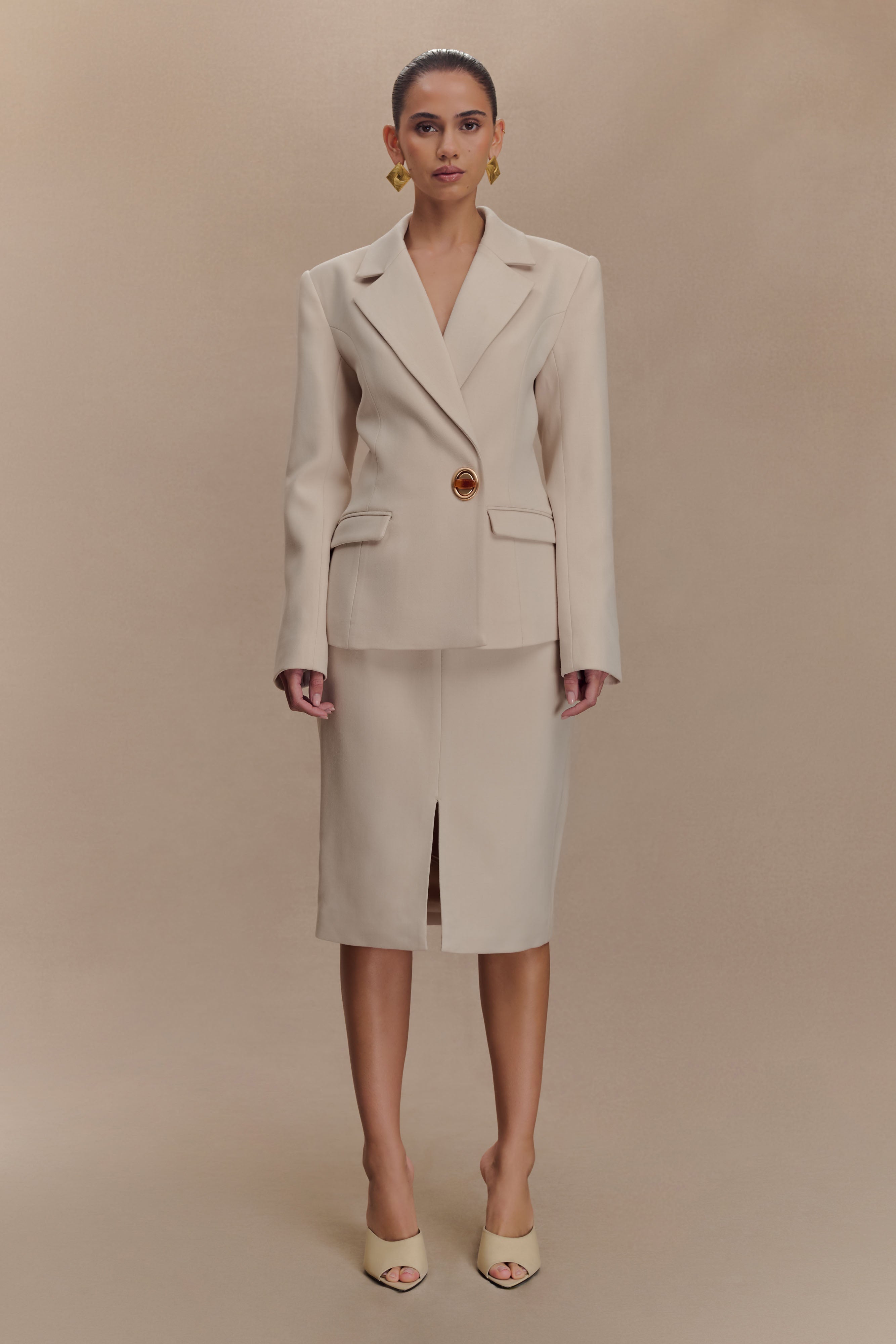 Max Cinched Waist Blazer - Ivory Stone - Image 6